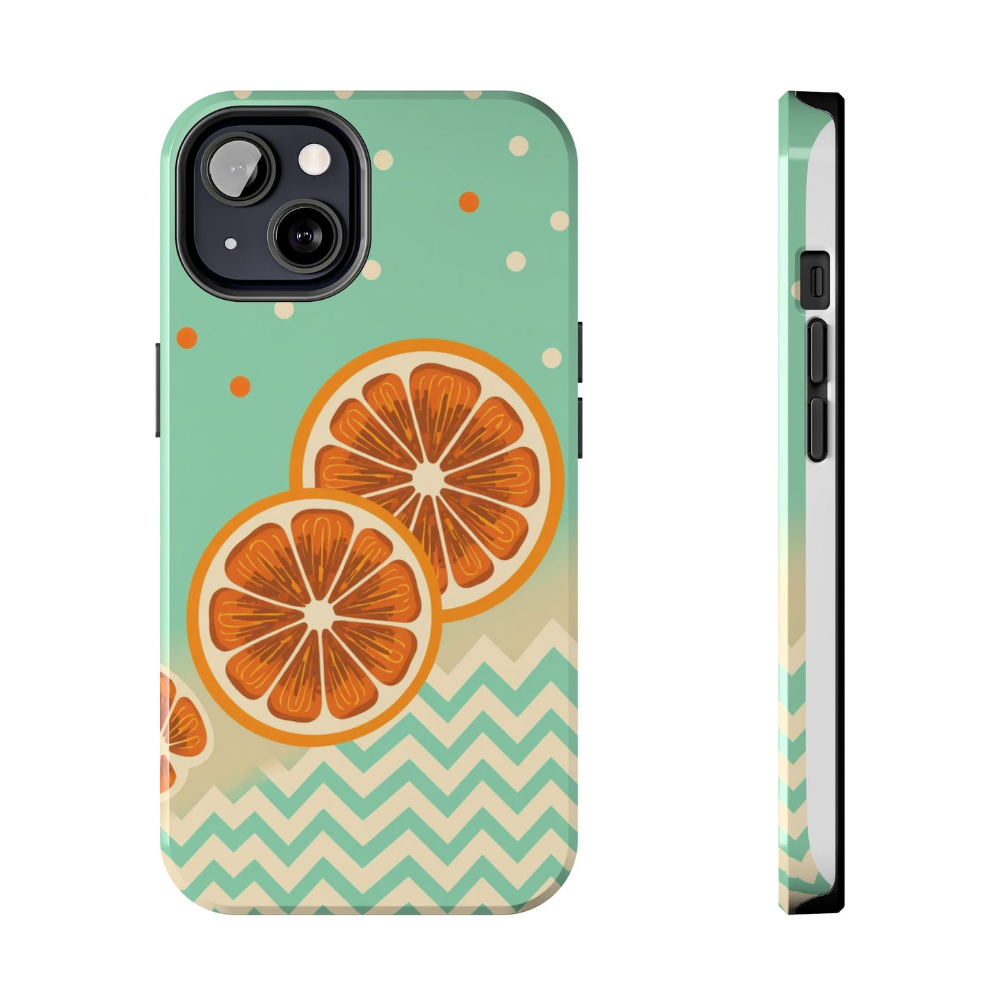 Citrus Vibe Tough Phone Case - Fun Orange Slice Design