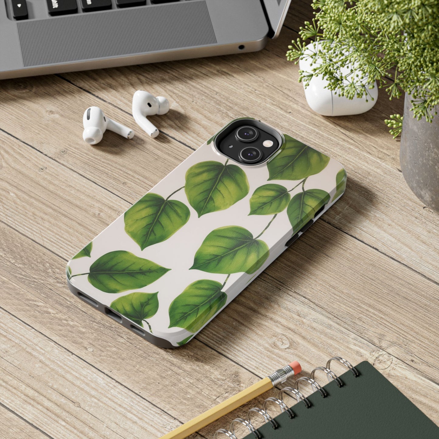 Tough Phone Cases with Green Leaf Design | Eco-Friendly Protection for Nature Lovers