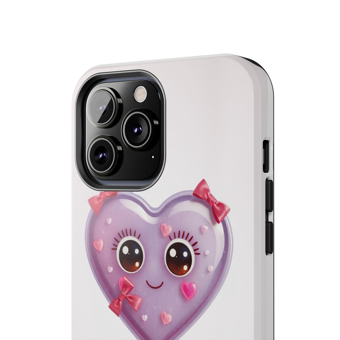 Cute Heart Lollipop Tough Phone Case - Adorable Protection for Candy Lovers