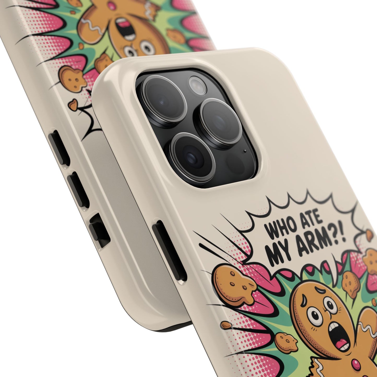 Funny Gingerbread Man Phone Case - Who Ate My Arm? Tough Protection