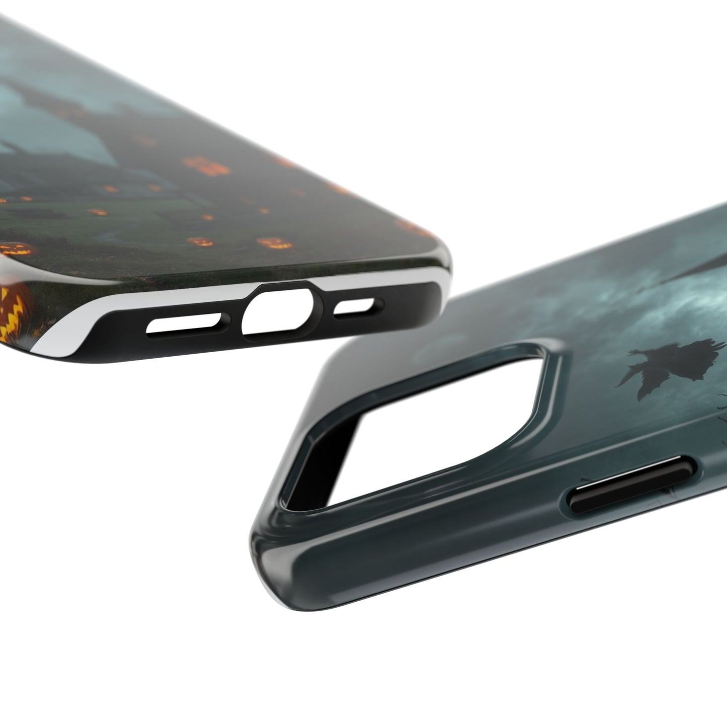 Halloween-Themed Tough Phone Case with Spooky House Design