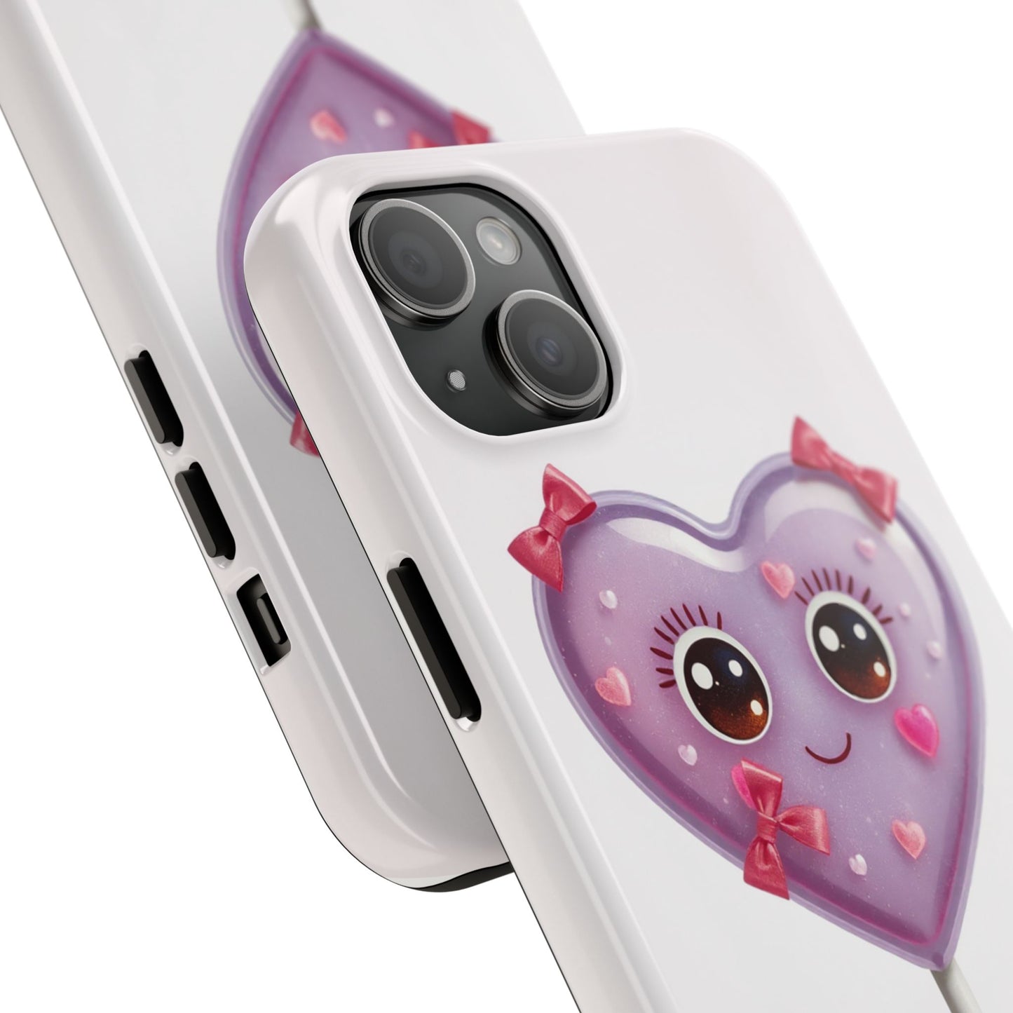 Cute Heart Lollipop Tough Phone Case - Adorable Protection for Candy Lovers