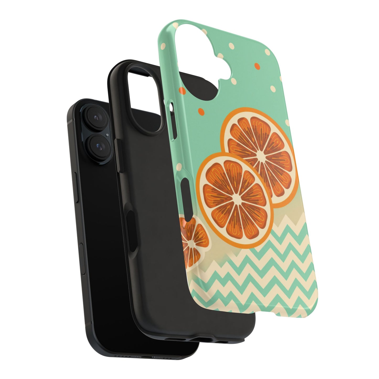 Citrus Vibe Tough Phone Case - Fun Orange Slice Design