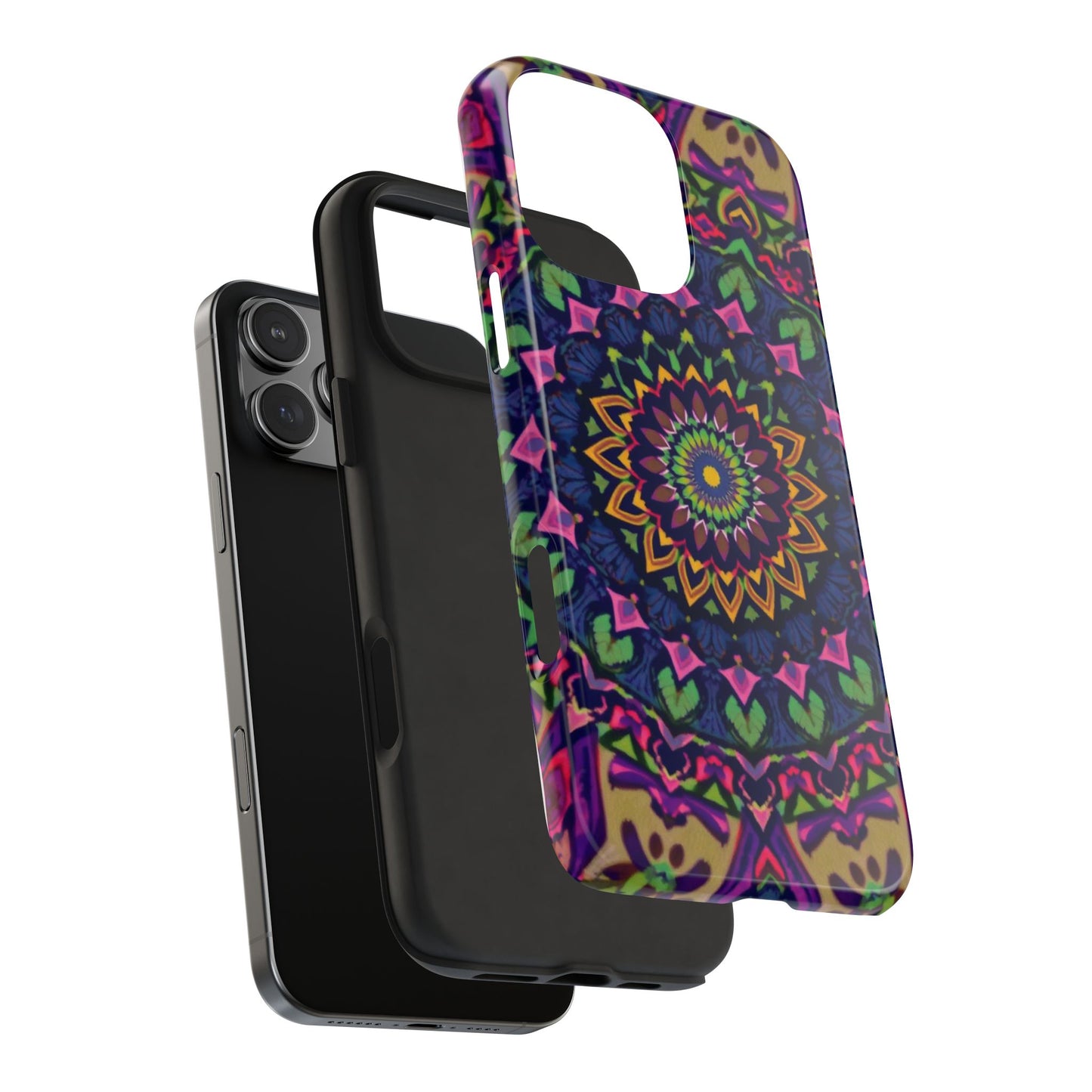 Vibrant Mandala Tough Phone Case - Colorful, Purple Fusion, Durable Protection for Your Device - for iPhone