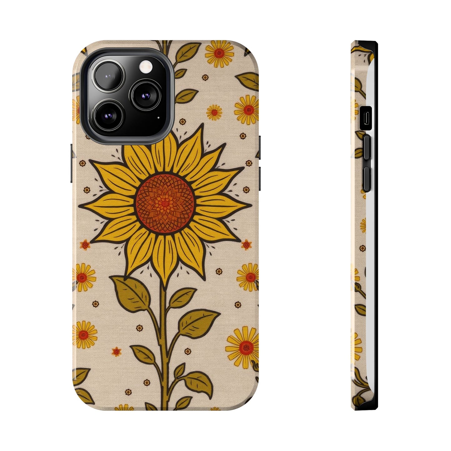 Bright Sunflower Origins Tough Phone Case - Floral Design for Nature Lovers - for iPhone