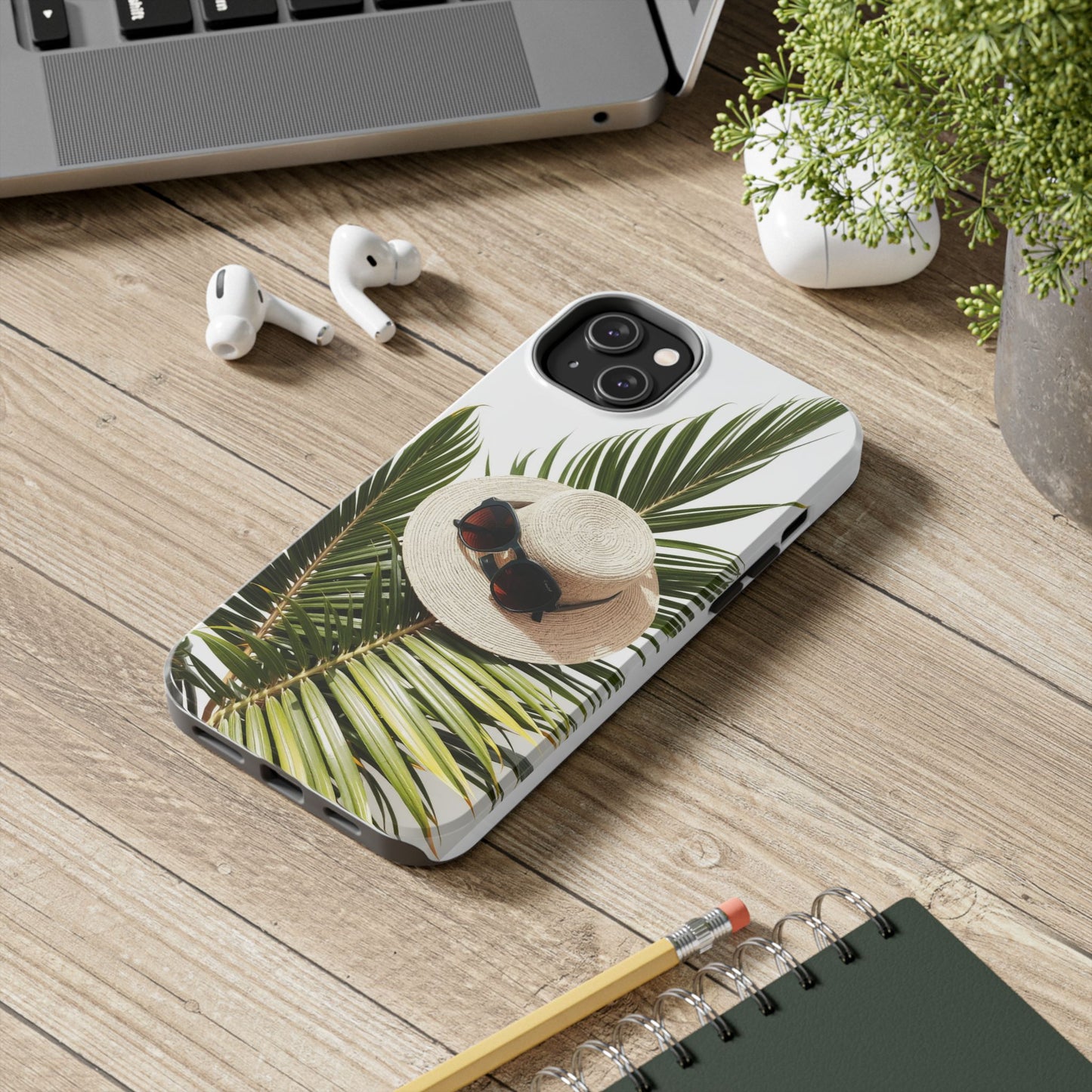 Tropical Phone Case - Summer Vibes with Hat & Sunglasses Design