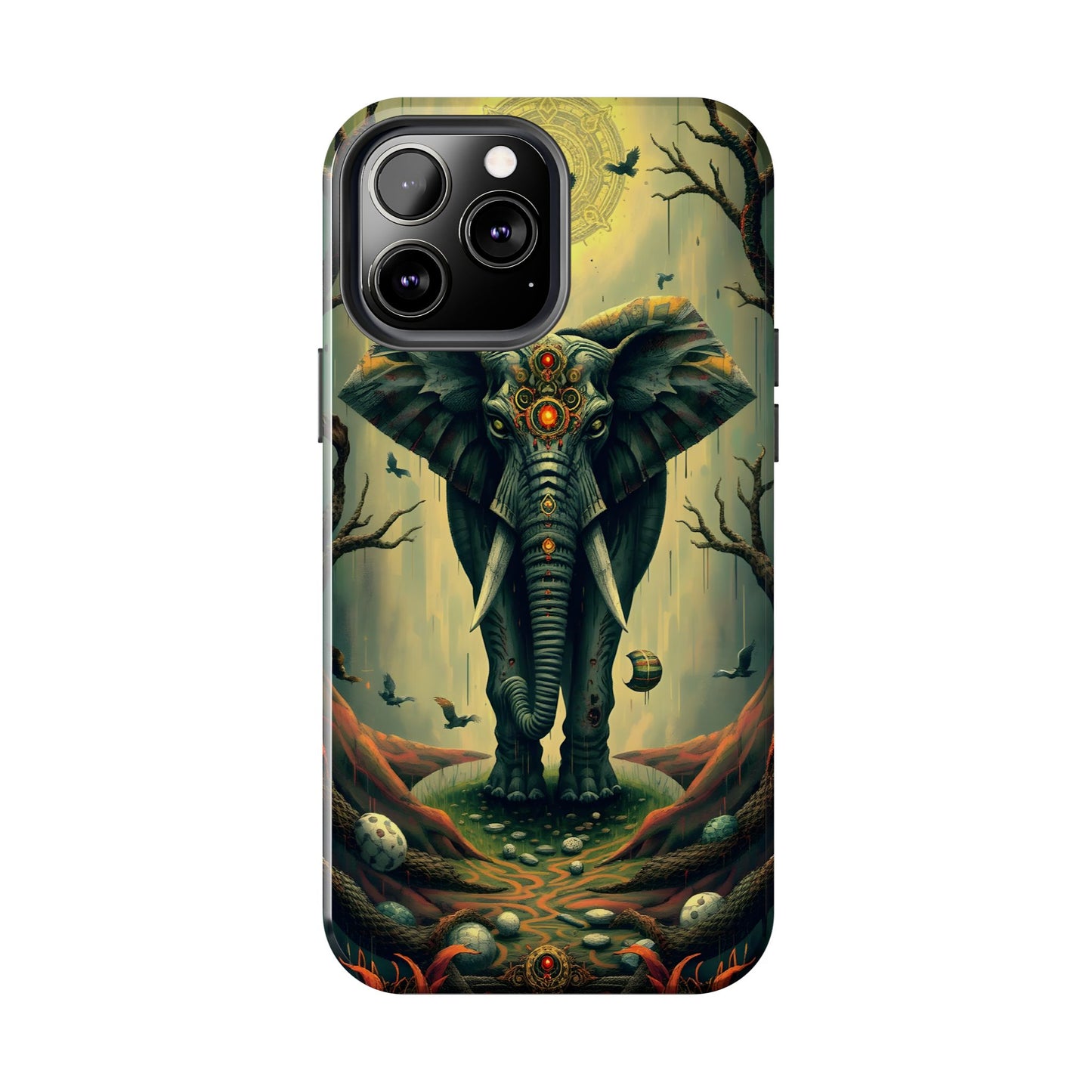 Mystical Forest Elephant Tough Phone Case | Vibrant Design for Nature Lovers - for iPhone