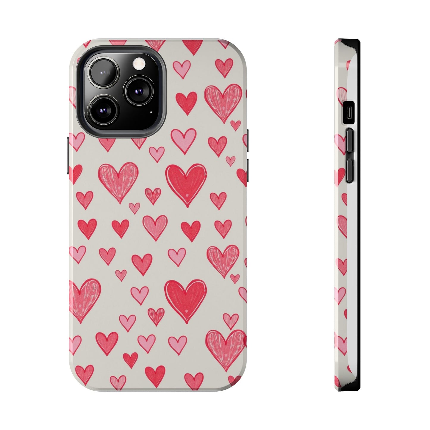 Heart Pattern Tough Phone Case - Cute and Stylish Protection