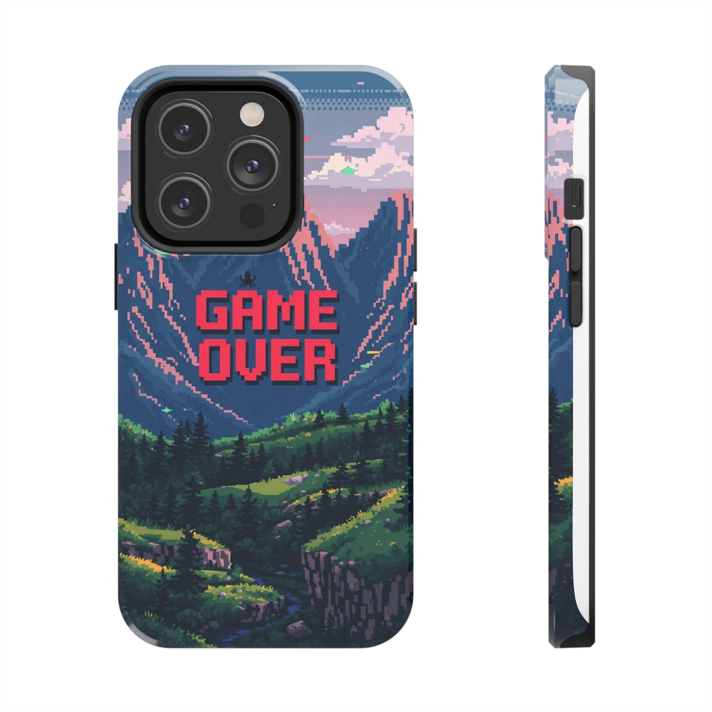 Pixel Art Tough Phone Case - 'Game Over' Design for Gamers