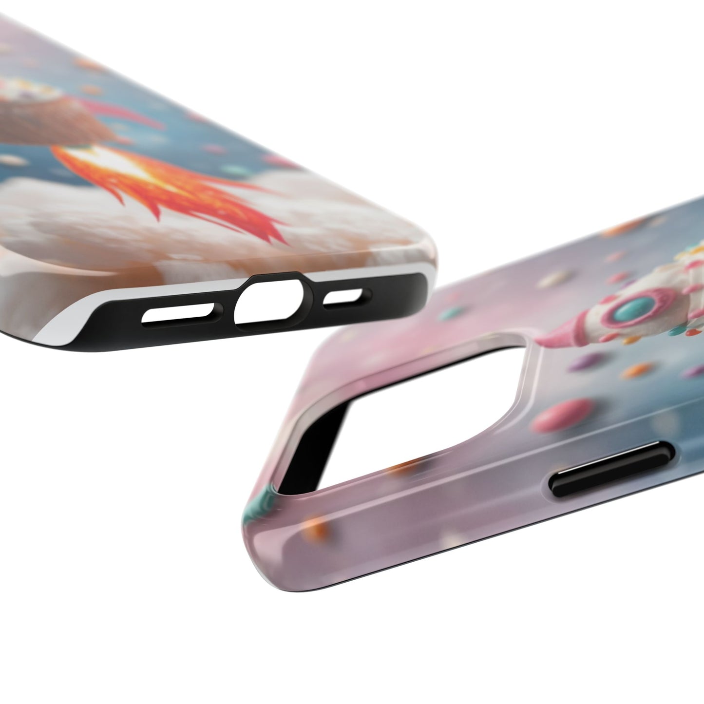 Whimsical Rocket Cupcake Phone Case - Fun Protective Case for Kids and Teens