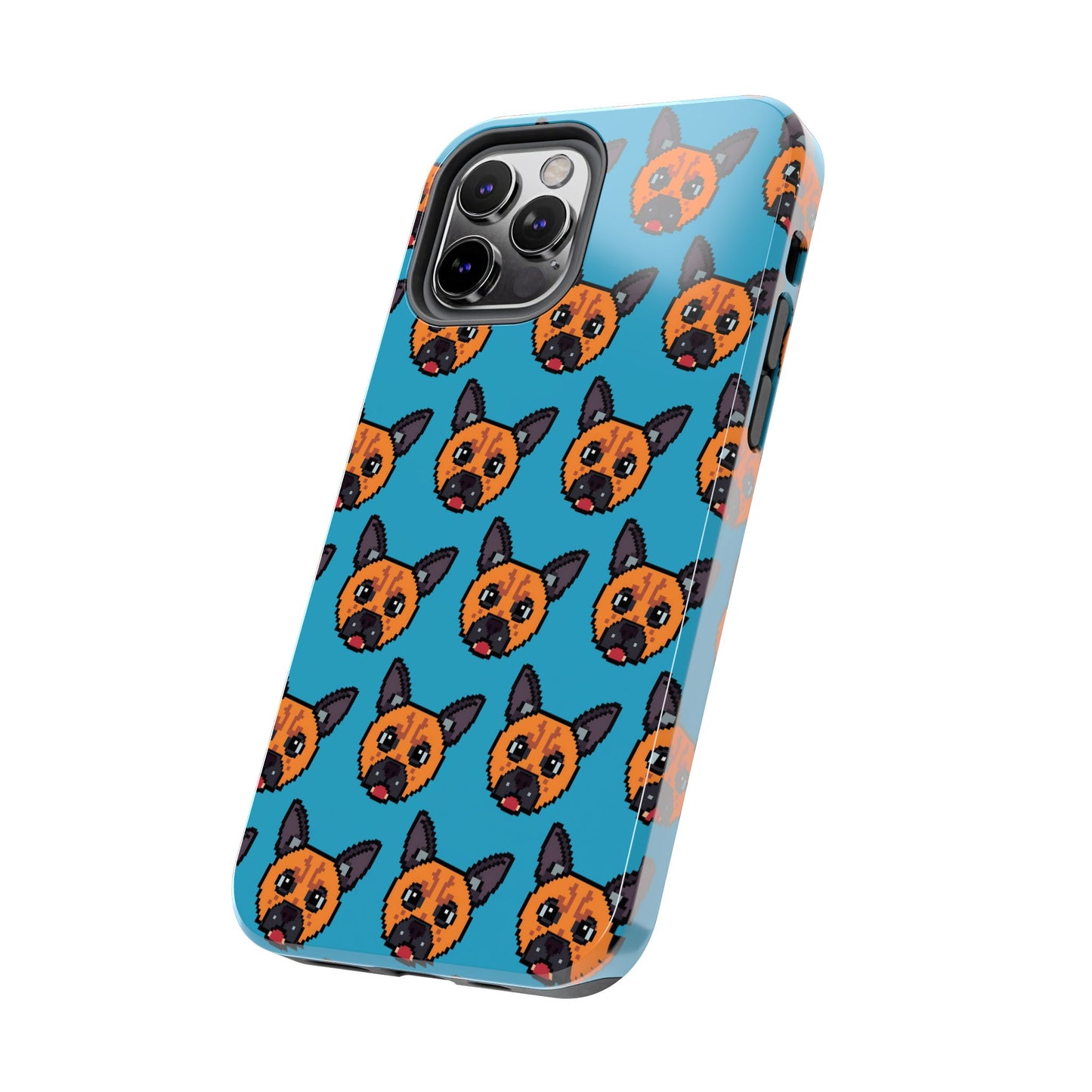 Cute Orange Dog Pixel Art Pattern Tough Phone Case - Fun & Durable Protection - for iPhone