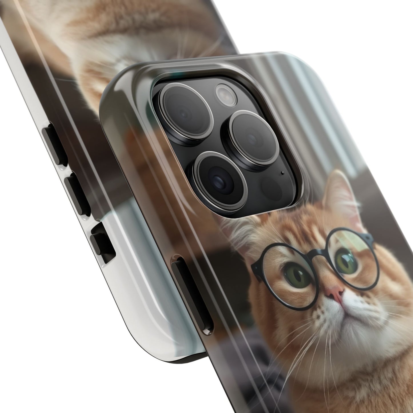 Cute Cat Glasses Tough Phone Case - Fun & Stylish Protection for Cat Lovers