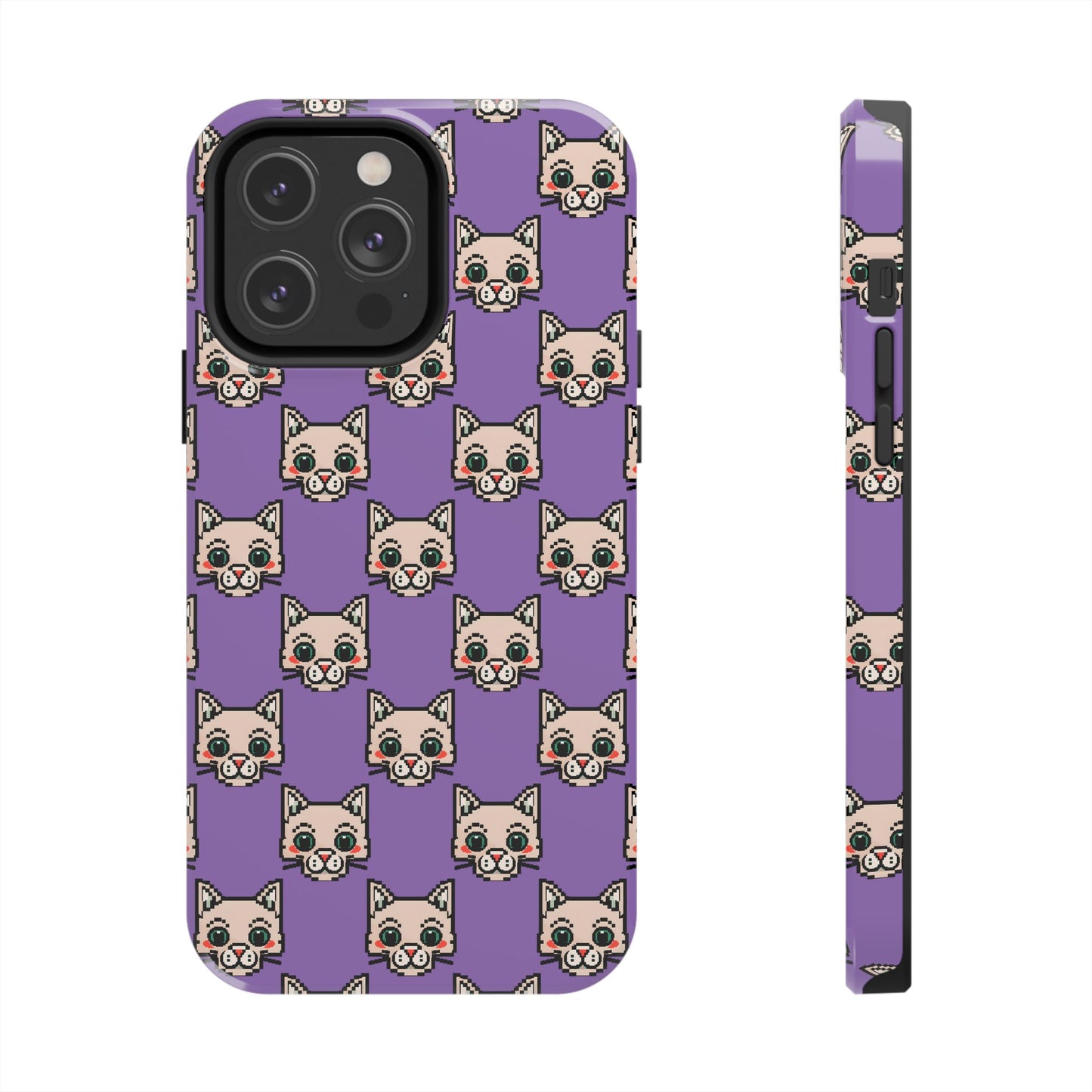 Cute Pixel Cat Tough Phone Case – Fun and Durable Protection for Cat Lovers - for iPhone