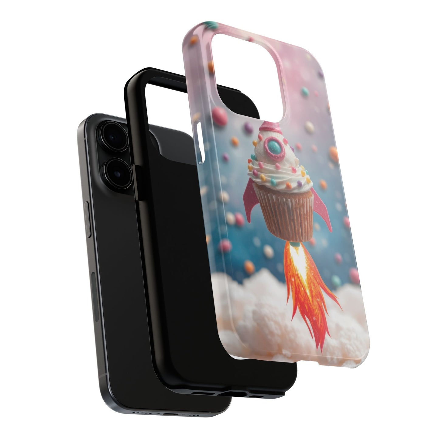 Whimsical Rocket Cupcake Phone Case - Fun Protective Case for Kids and Teens