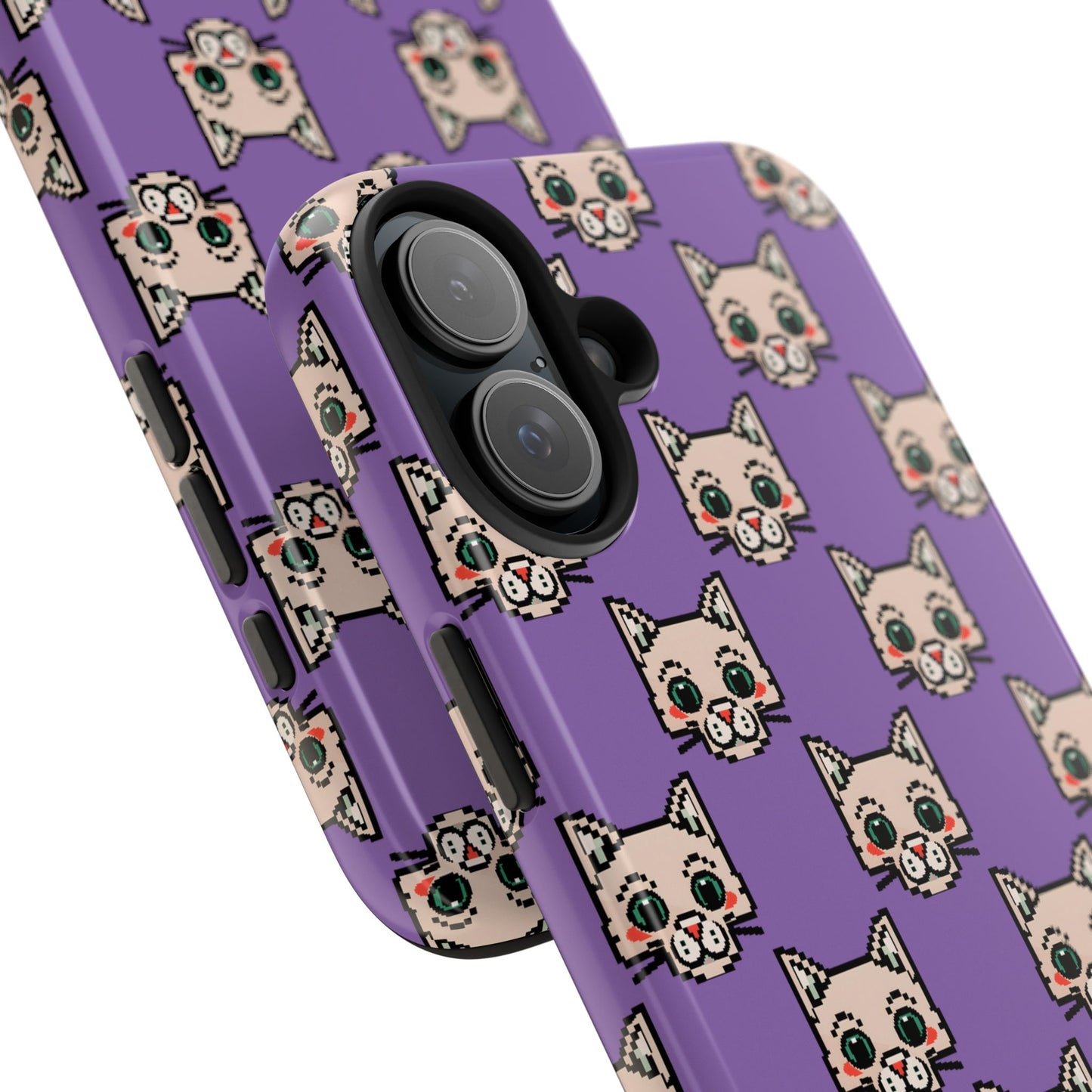 Cute Pixel Cat Tough Phone Case – Fun and Durable Protection for Cat Lovers - for iPhone