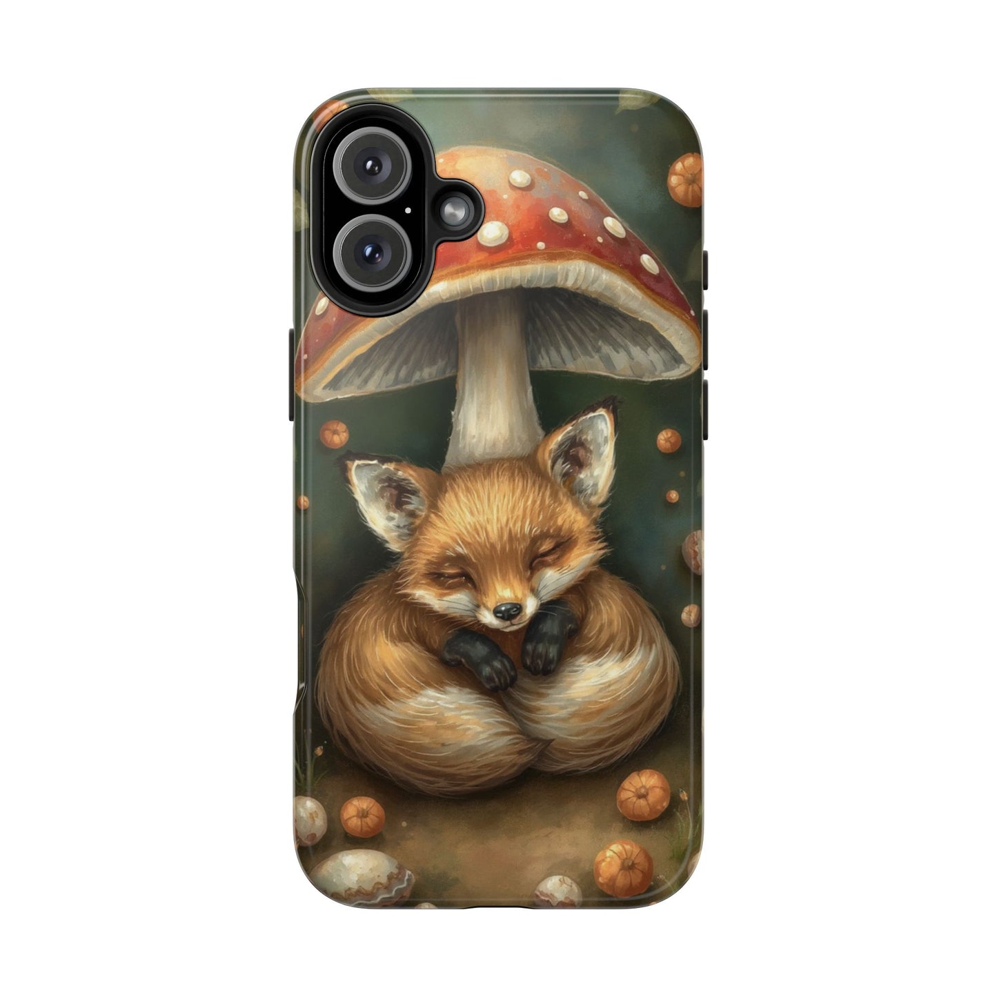 Cute Fox & Mushroom Phone Case - Tough Protective Cover