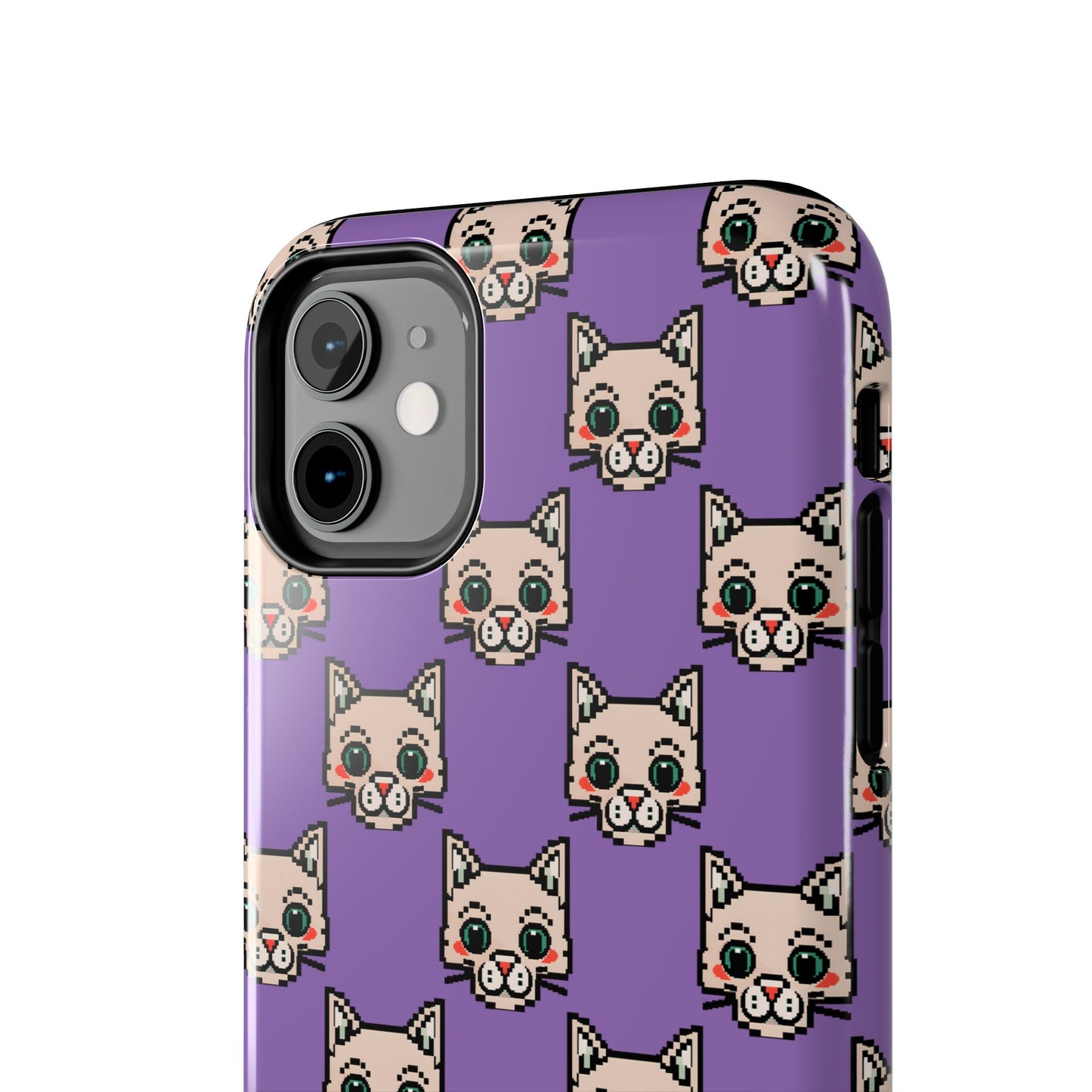 Cute Pixel Cat Tough Phone Case – Fun and Durable Protection for Cat Lovers - for iPhone