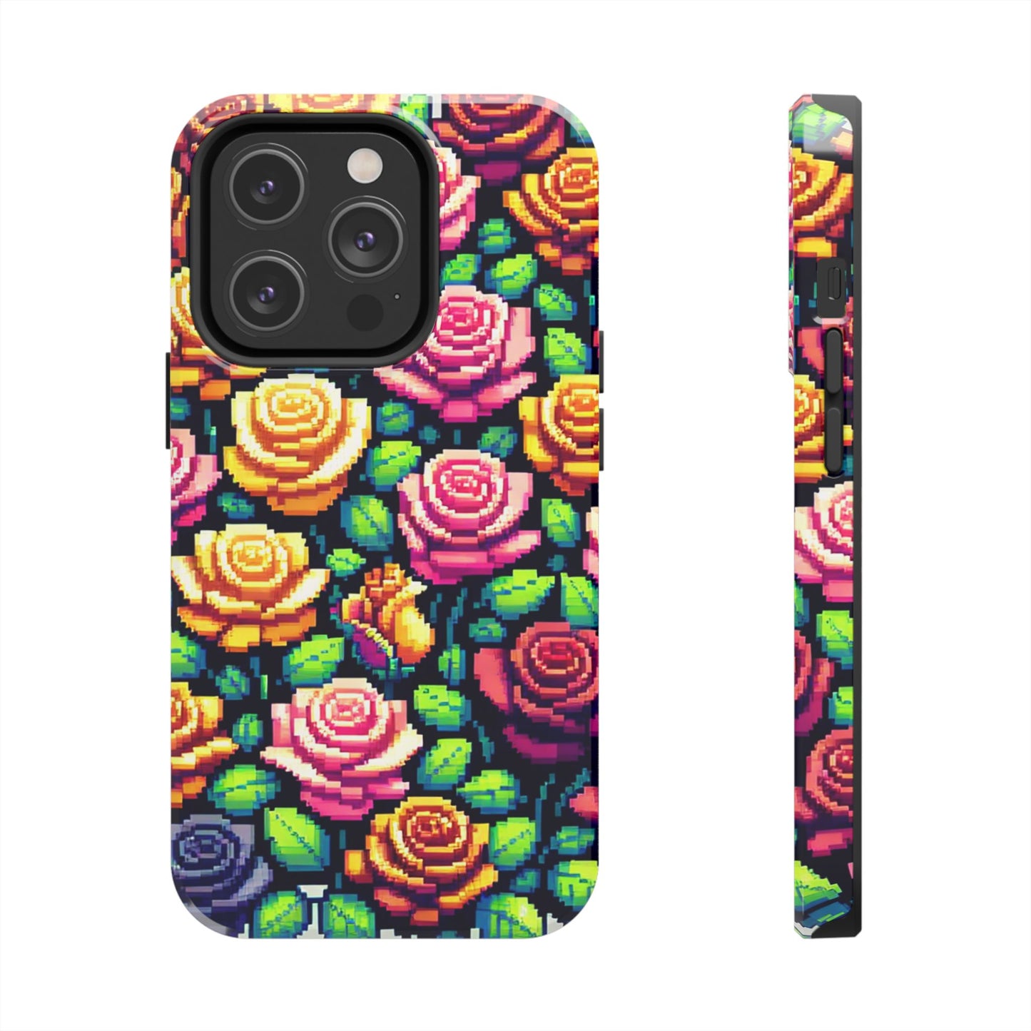 Pixel Art Roses Tough Phone Case - Stylish Protection - for iPhone