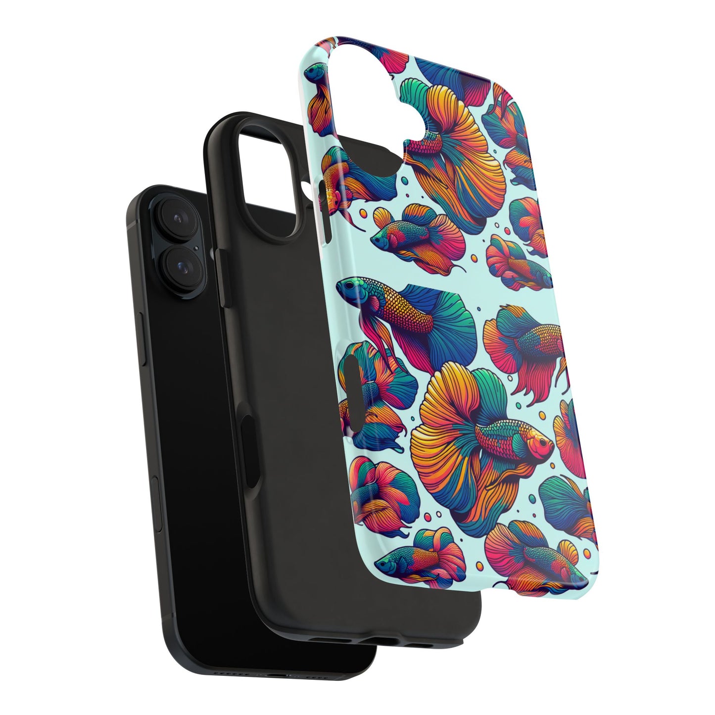 Colorful Fish Pattern Tough Phone Case - Aquatic Lovers - for iPhone