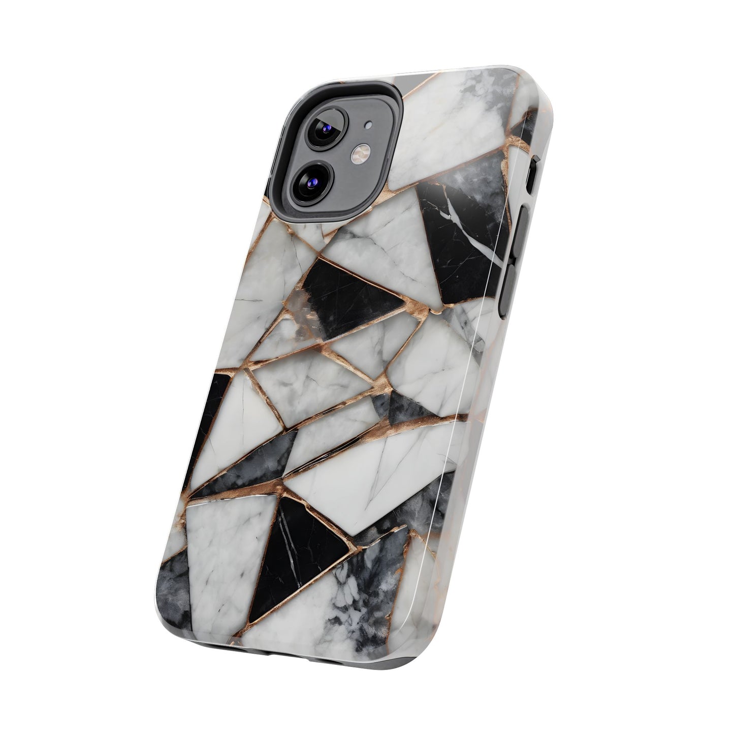 Elegant Marble Tough Phone Case - Stylish Protection for iPhone