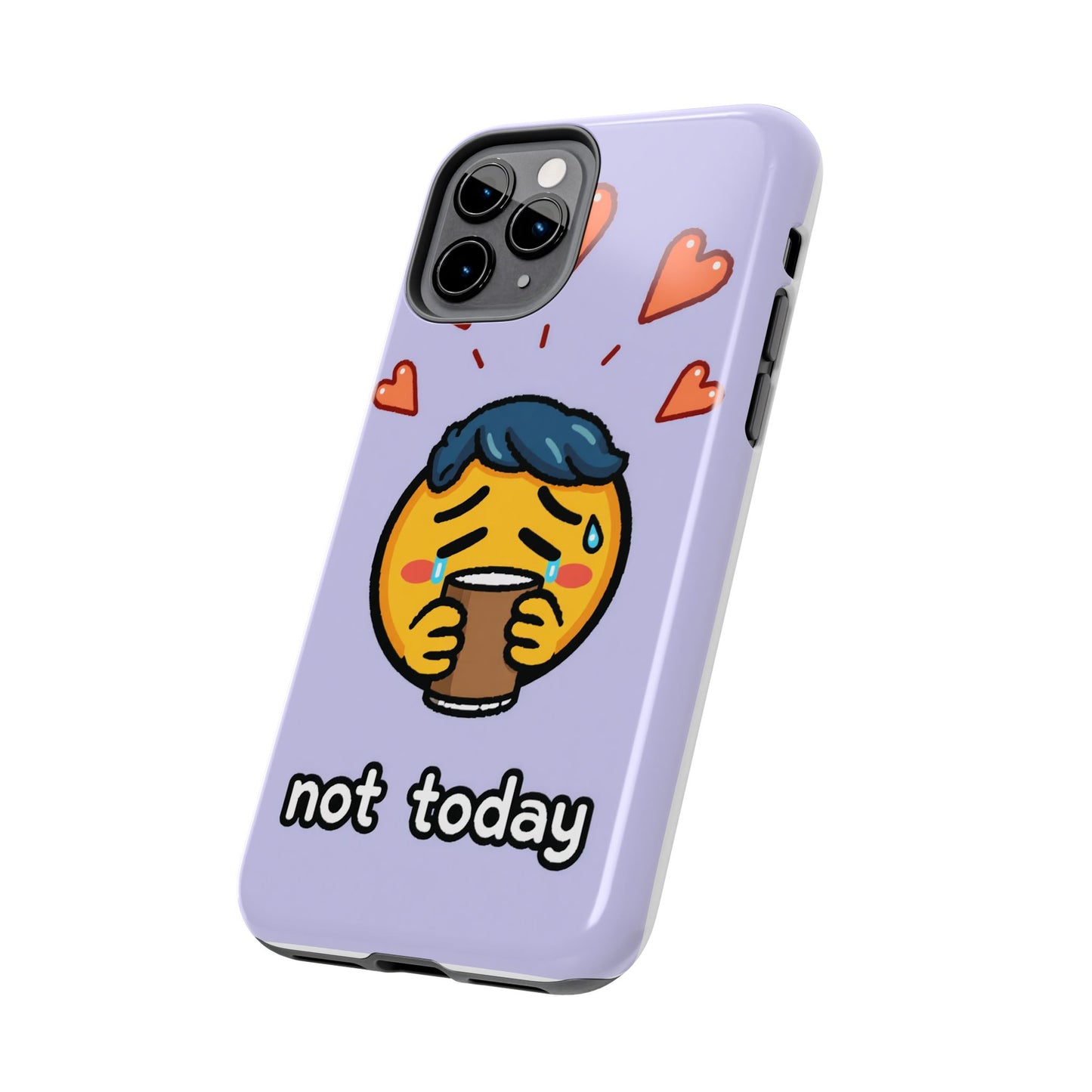 Cute Tough Phone Case - 'Not Today' Emoji Design