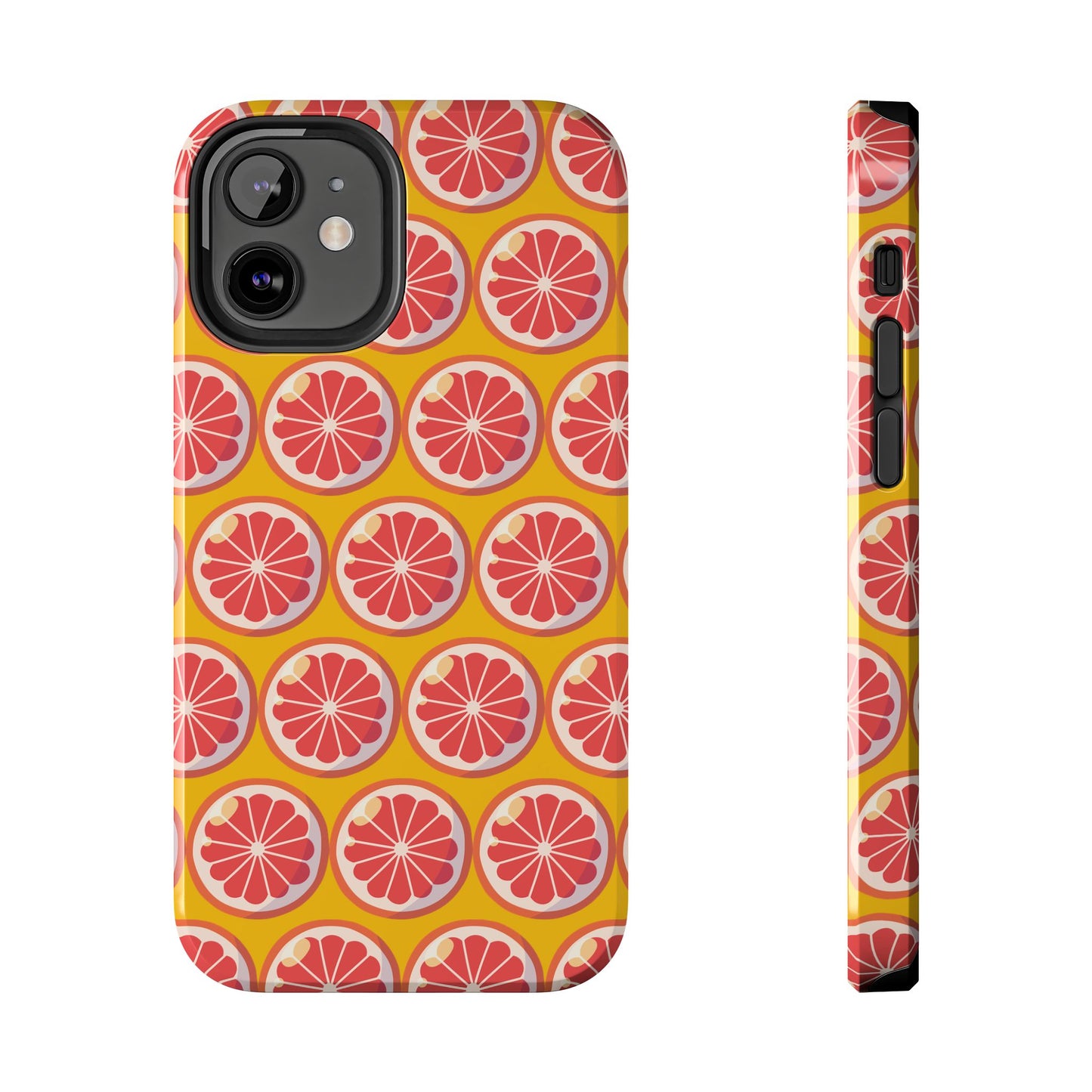 Citrus Pattern Tough Phone Case - Bright Grapefruit Design - for iPhone