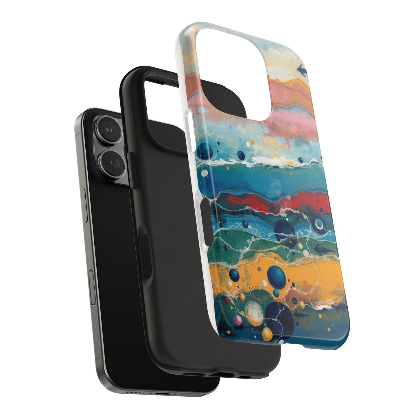 Artistic Tough Phone Case - Vibrant Waves Design for Unique Style