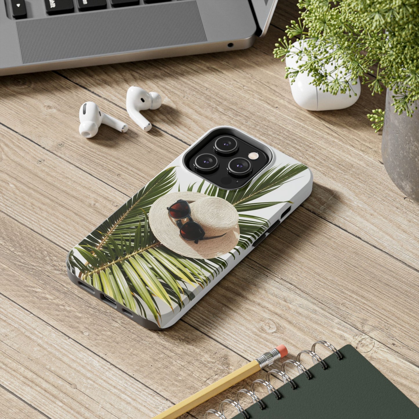 Tropical Phone Case - Summer Vibes with Hat & Sunglasses Design
