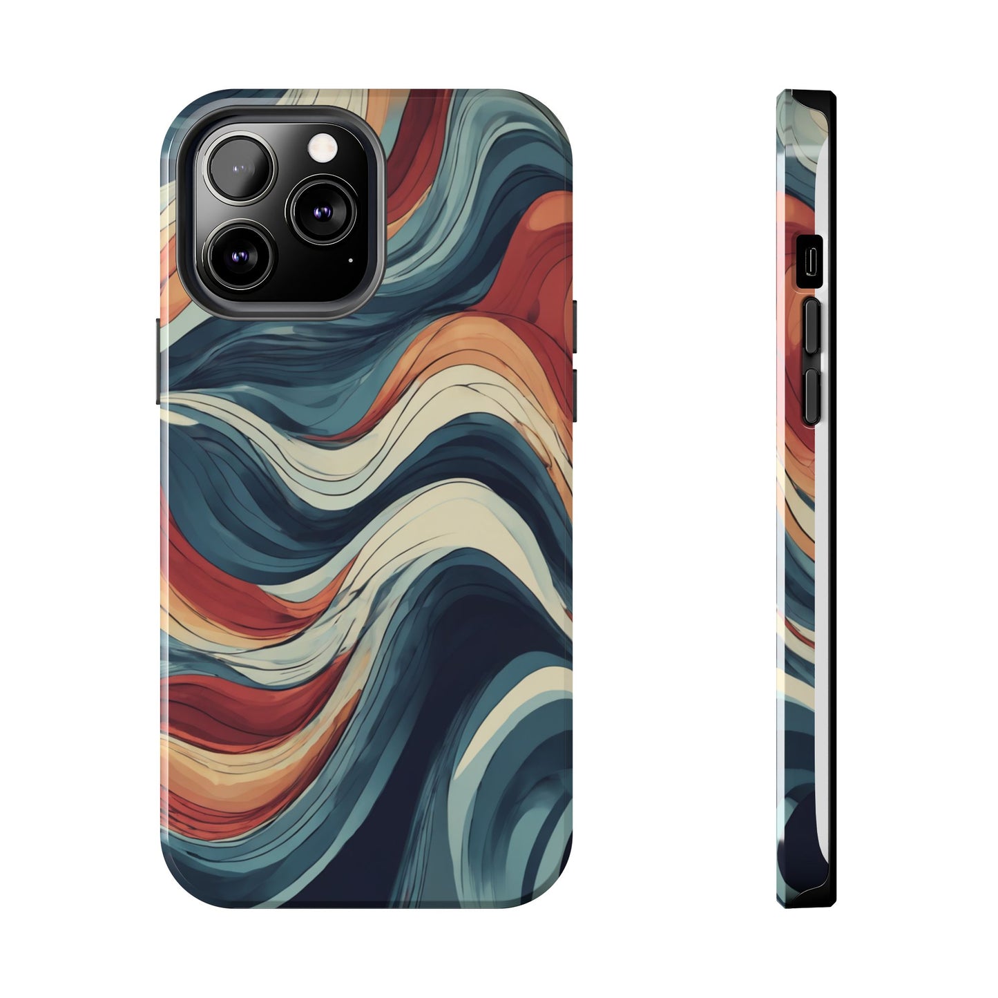 Abstract Wave Tough Phone Case | Stylish Protection for Daily Use - for iPhone