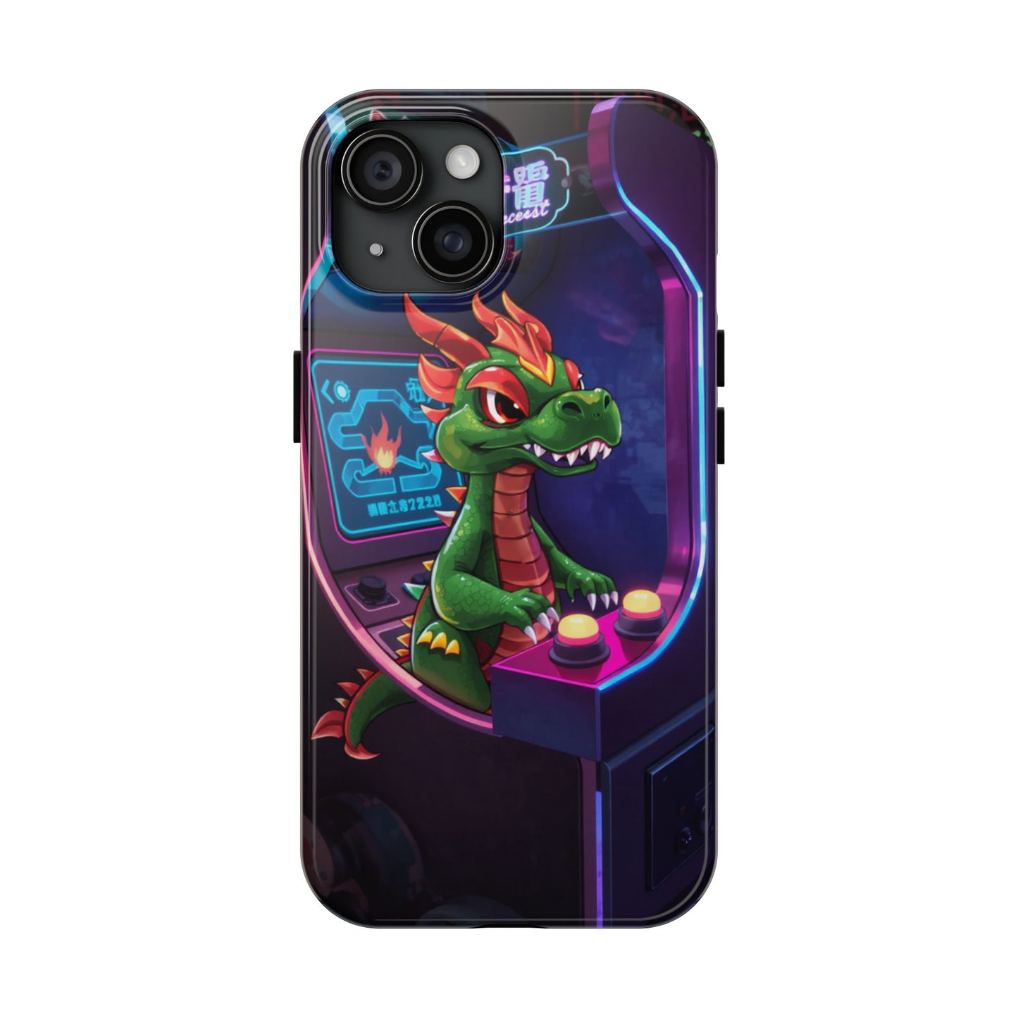 Retro Gamer Tough Phone Case with Dragon Design