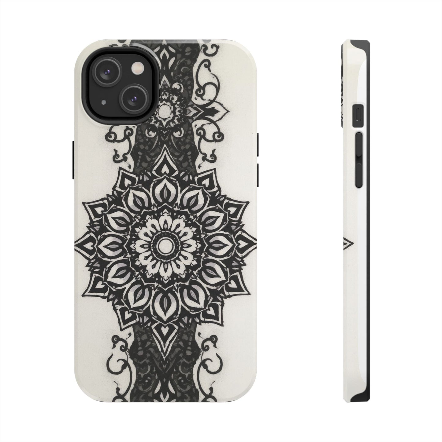 Stylish Tough Phone Cases with Dark Mandala Design - Durable and Unique Protection - for iPhone