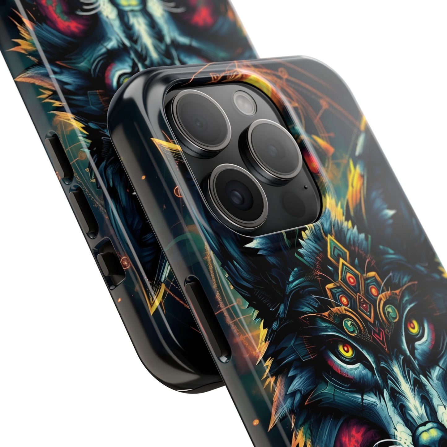 Vibrant Mystical Wolf Art Tough Phone Case - Durable & Unique Design for Animal Lovers - for iPhone