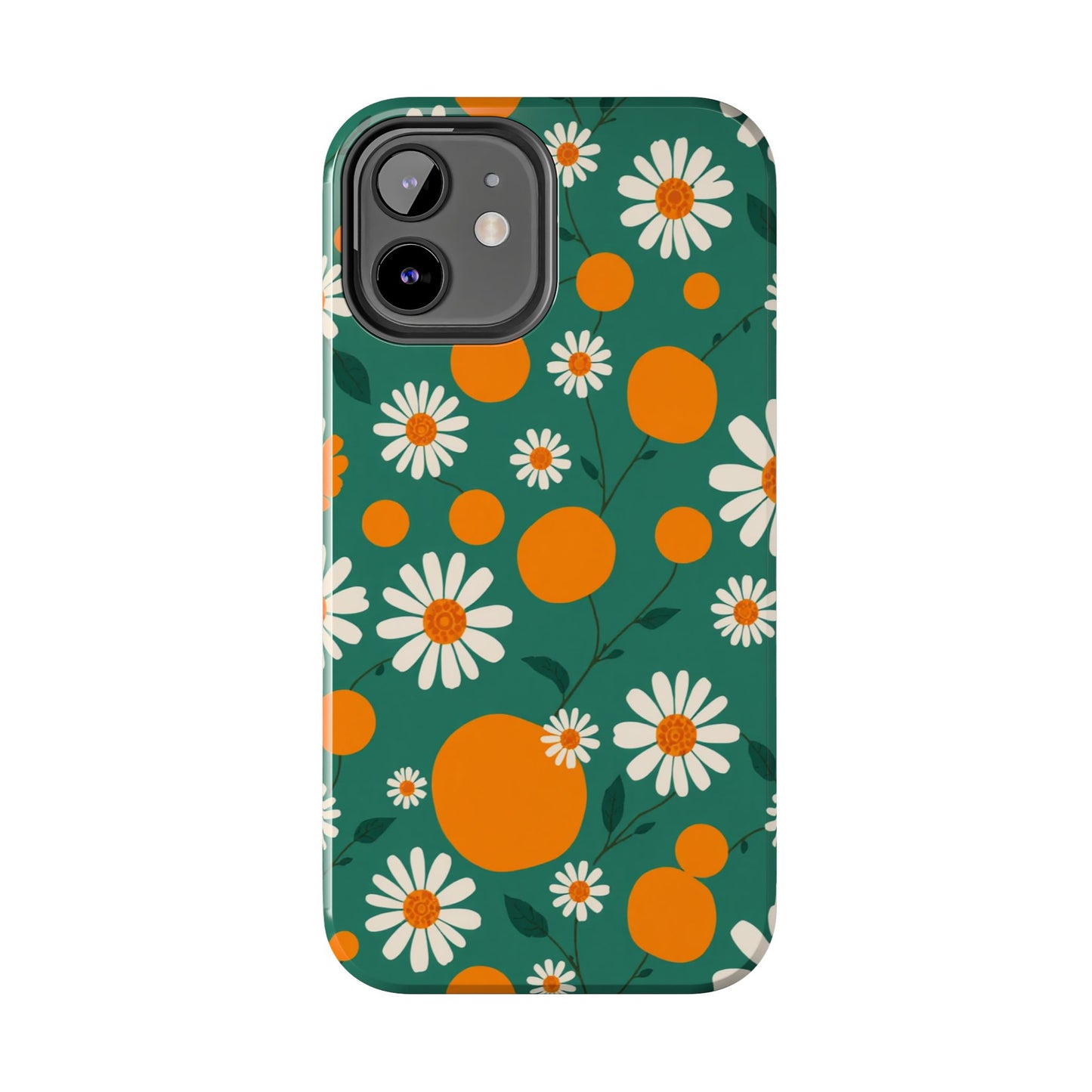 Floral Tough Phone Case - Daisy & Orange Design