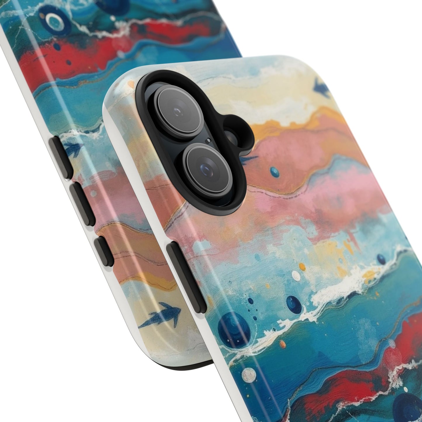 Artistic Tough Phone Case - Vibrant Waves Design for Unique Style