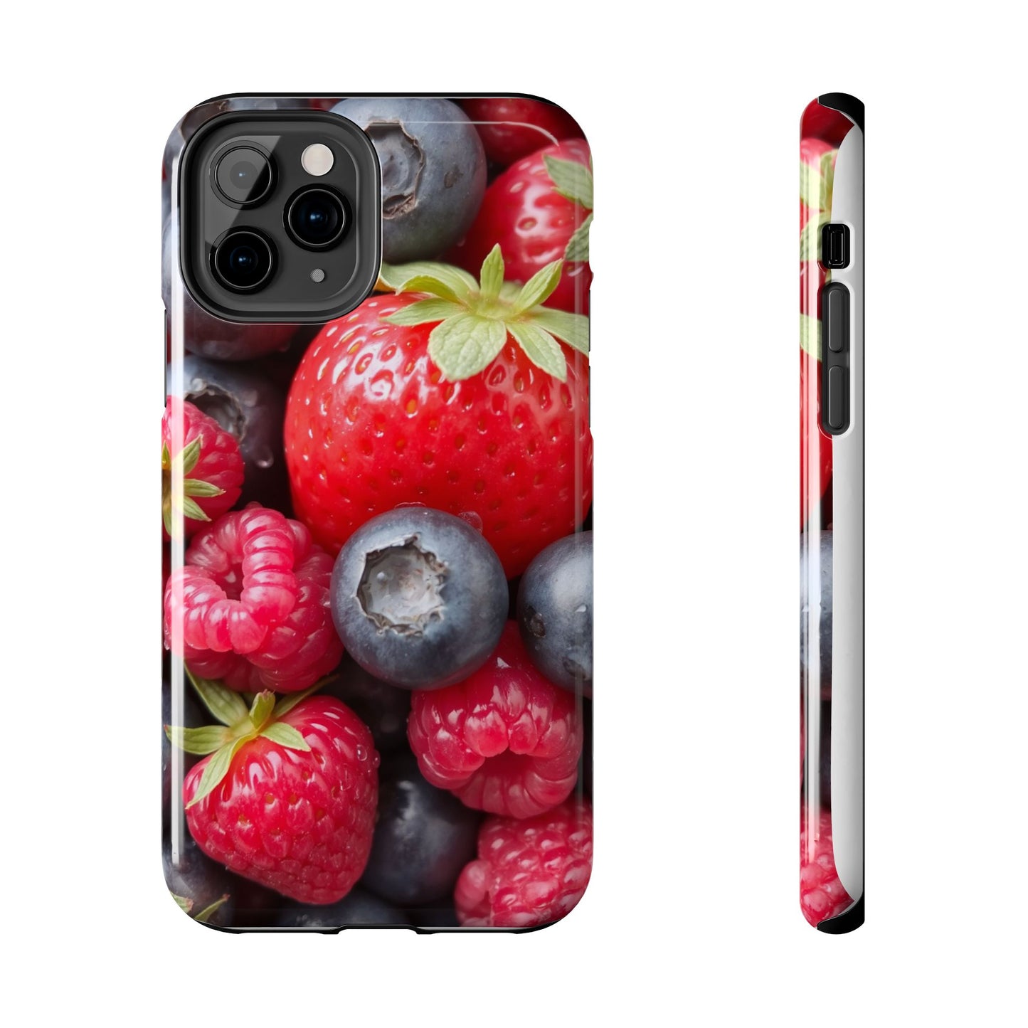 Fruit-Themed Tough Phone Case - Berry Burst Design