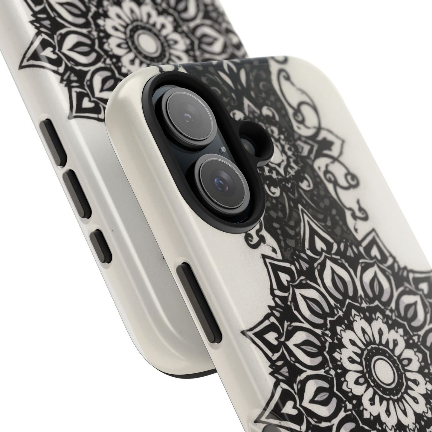 Stylish Tough Phone Cases with Dark Mandala Design - Durable and Unique Protection - for iPhone