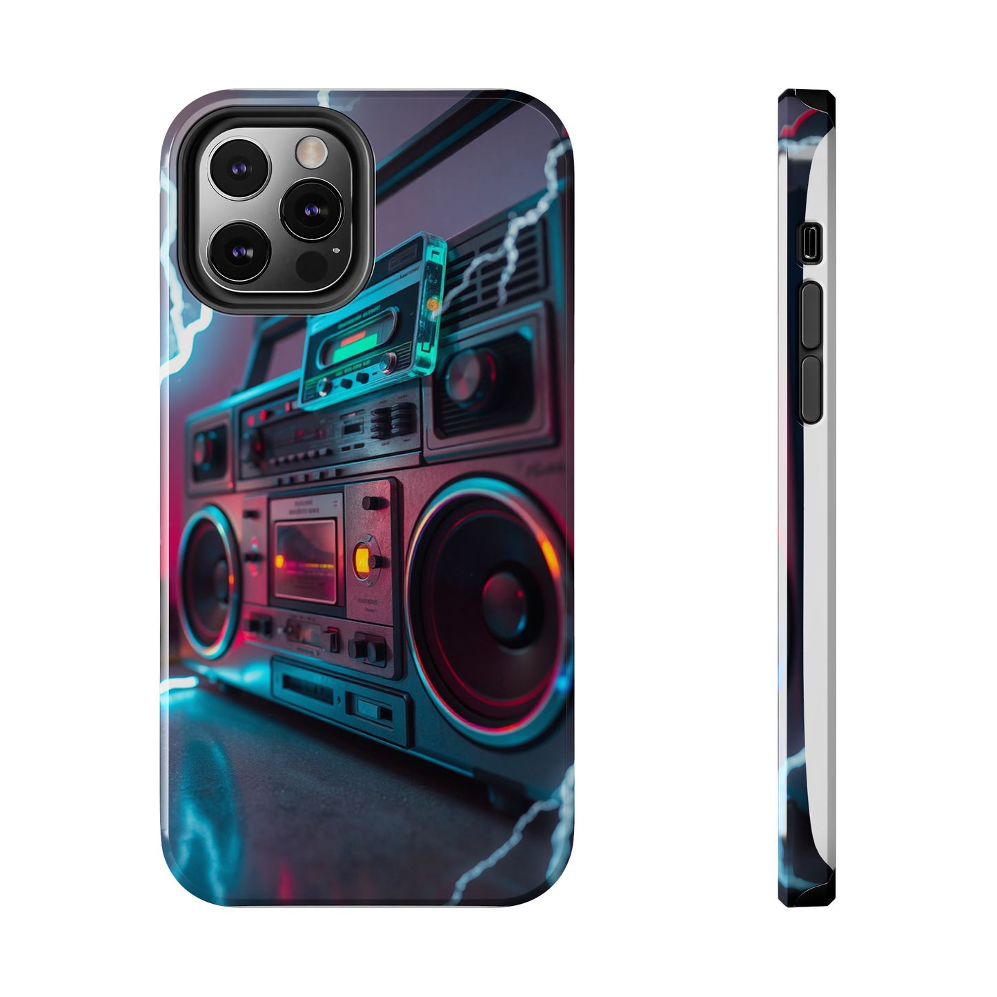 Retro Boombox Tough Phone Case – Vibrant Protection for Music Lovers