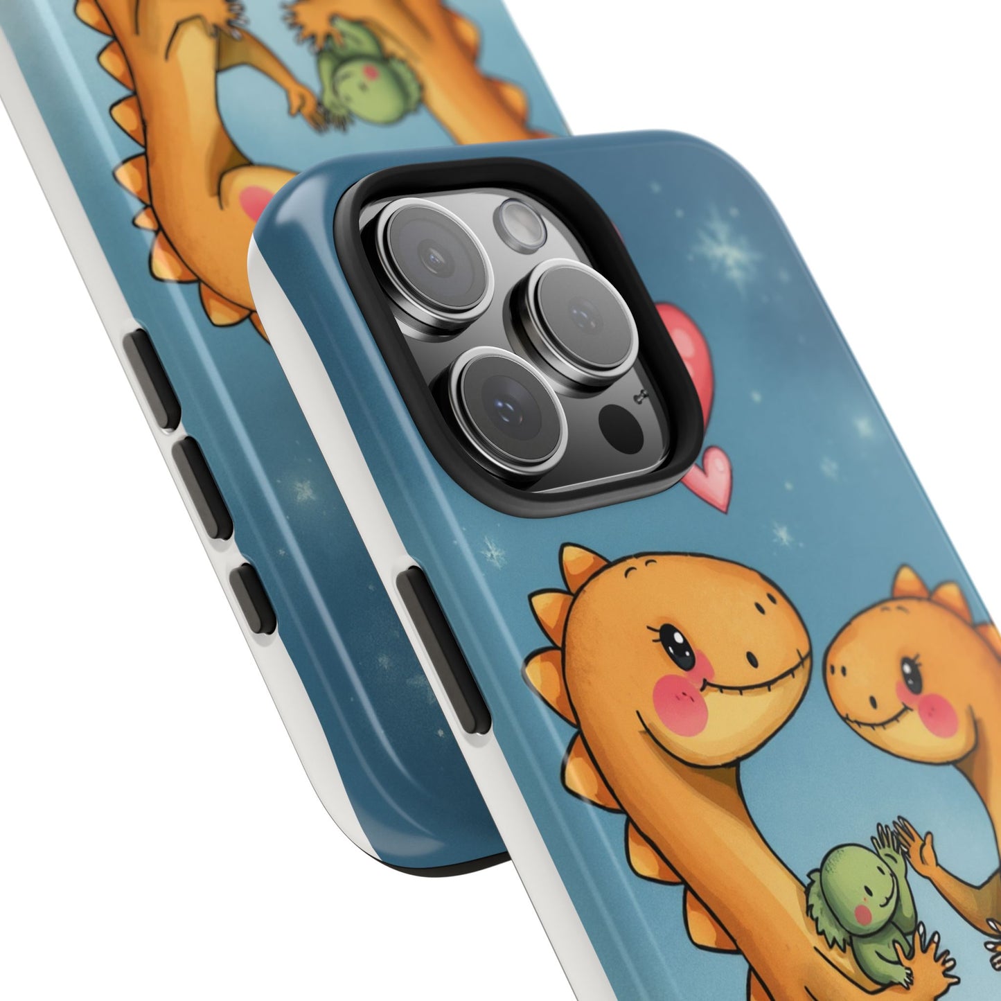 Dino Love Tough Phone Case - Cute & Durable Design for Kids & Parents