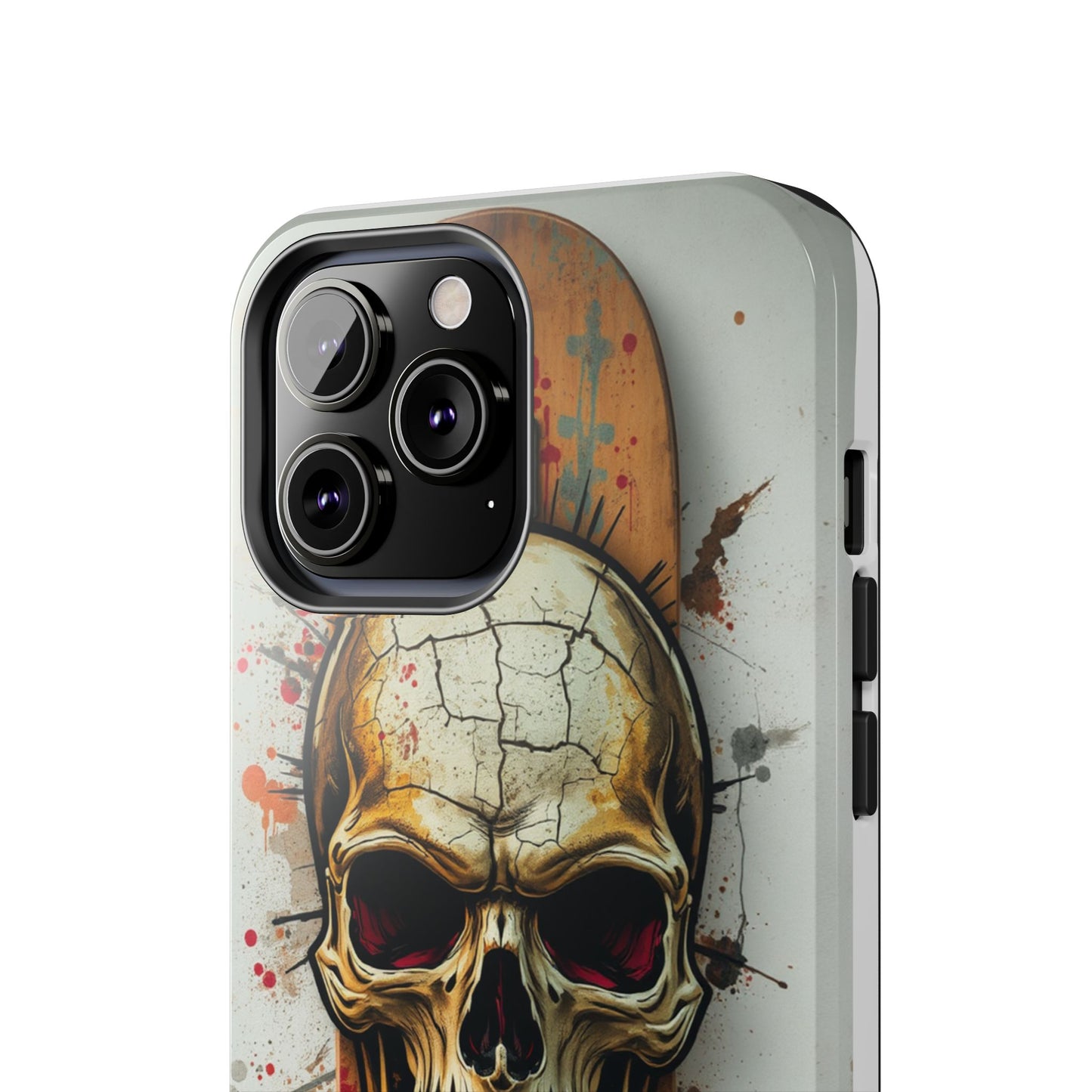 Edgy Skull Tough Phone Case - Durable Protection for Skateboard Enthusiasts