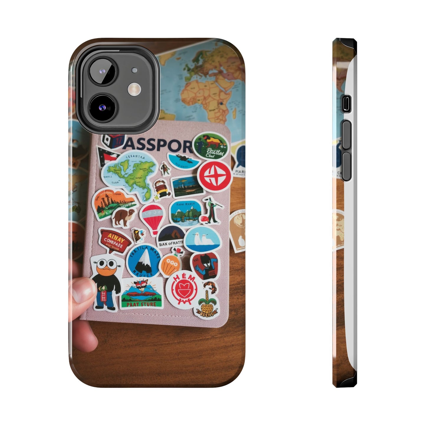Adventure Stickers Phone Case - Tough Protection for Travel Lovers