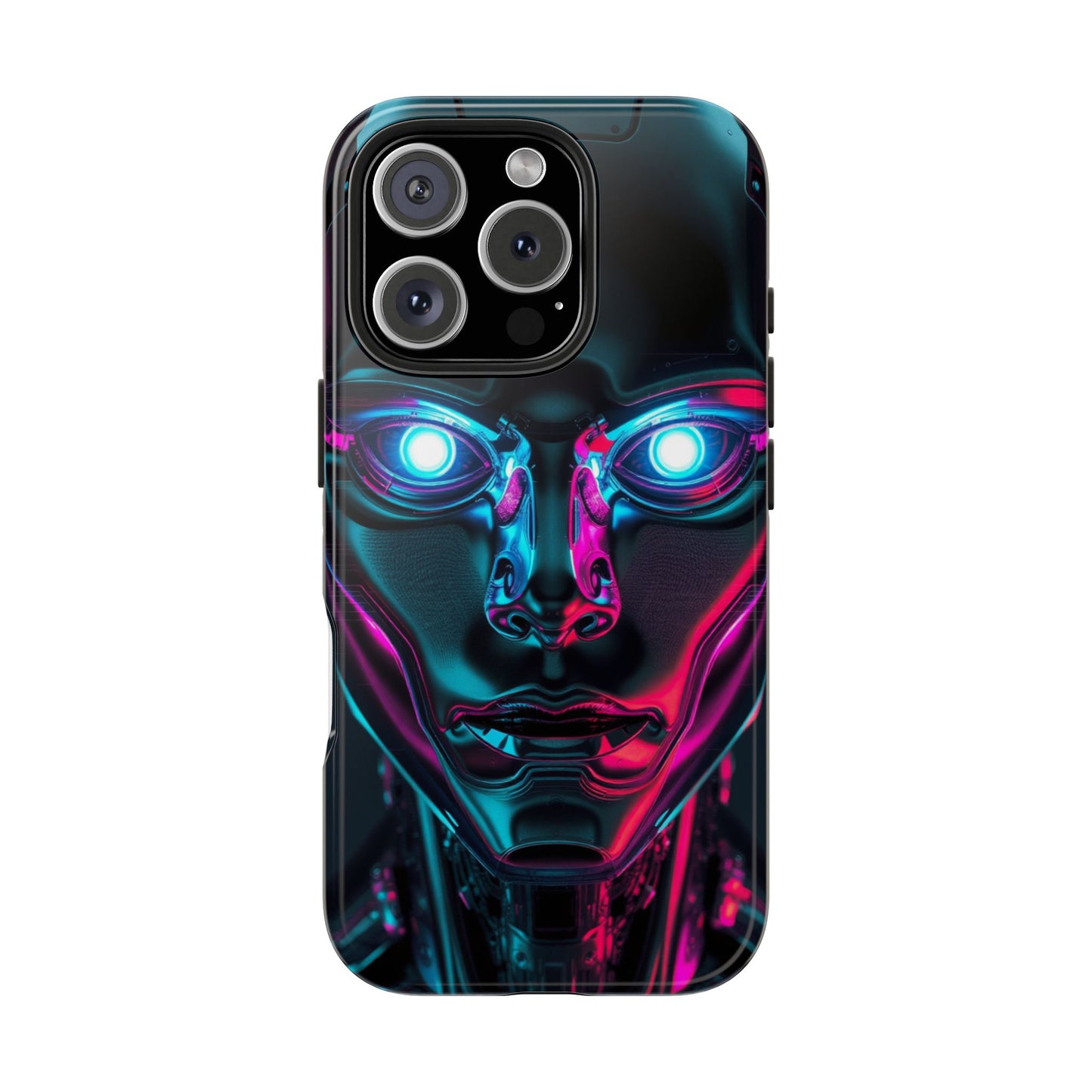 Futuristic Phone Case, Tough Phone Cover, Cyberpunk Style, Robot Design, Gift for Tech Lovers, Unique Phone Accessories