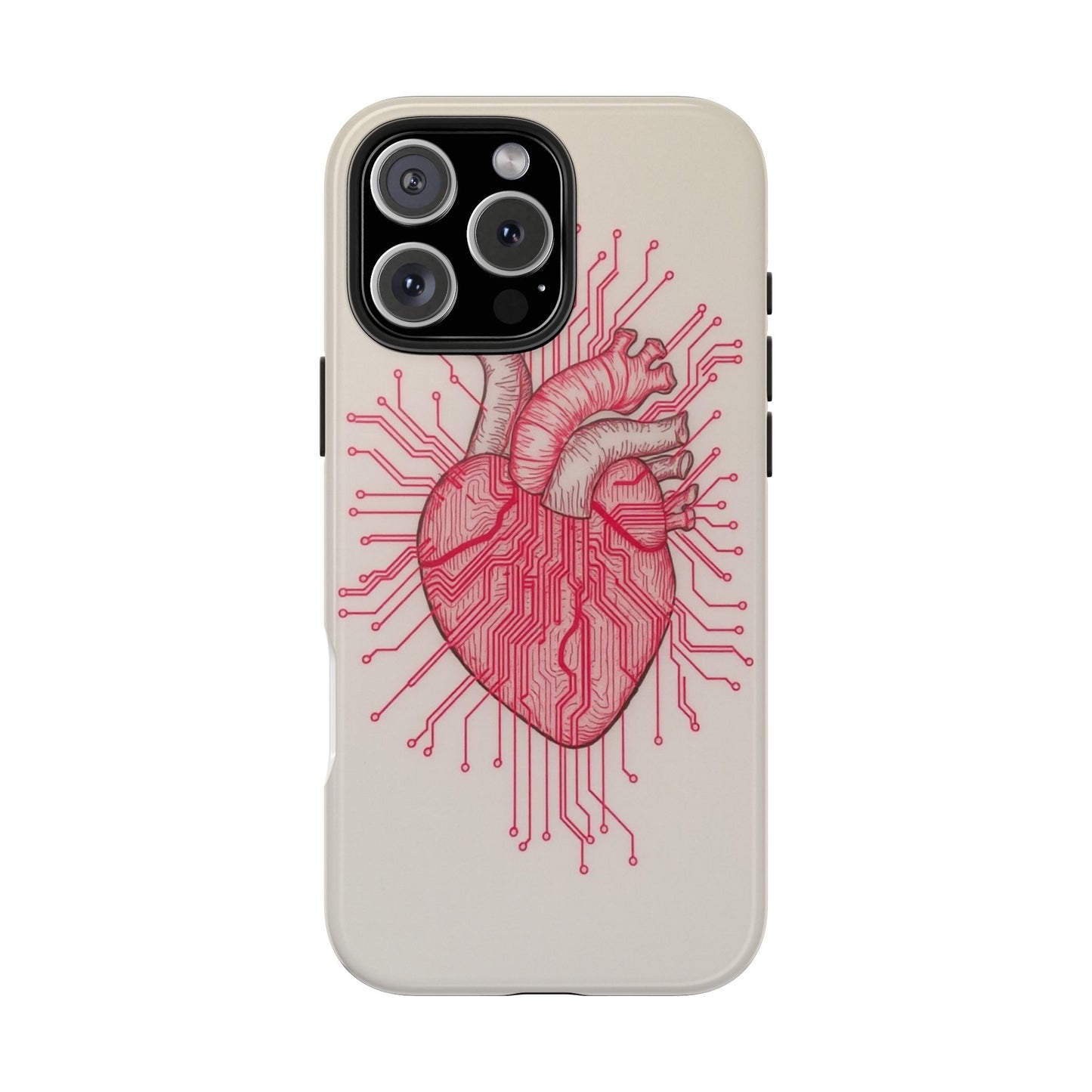 Heart Circuit Tough Phone Case – Unique Tech-Inspired Design for Tech Lovers