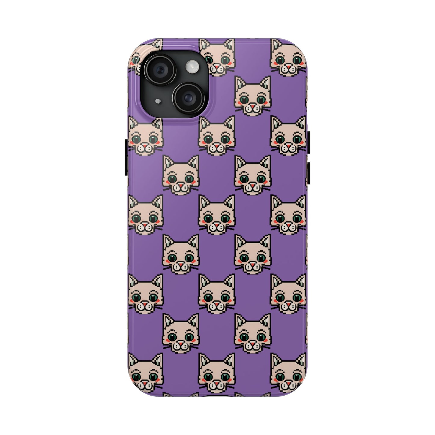 Cute Pixel Cat Tough Phone Case – Fun and Durable Protection for Cat Lovers - for iPhone