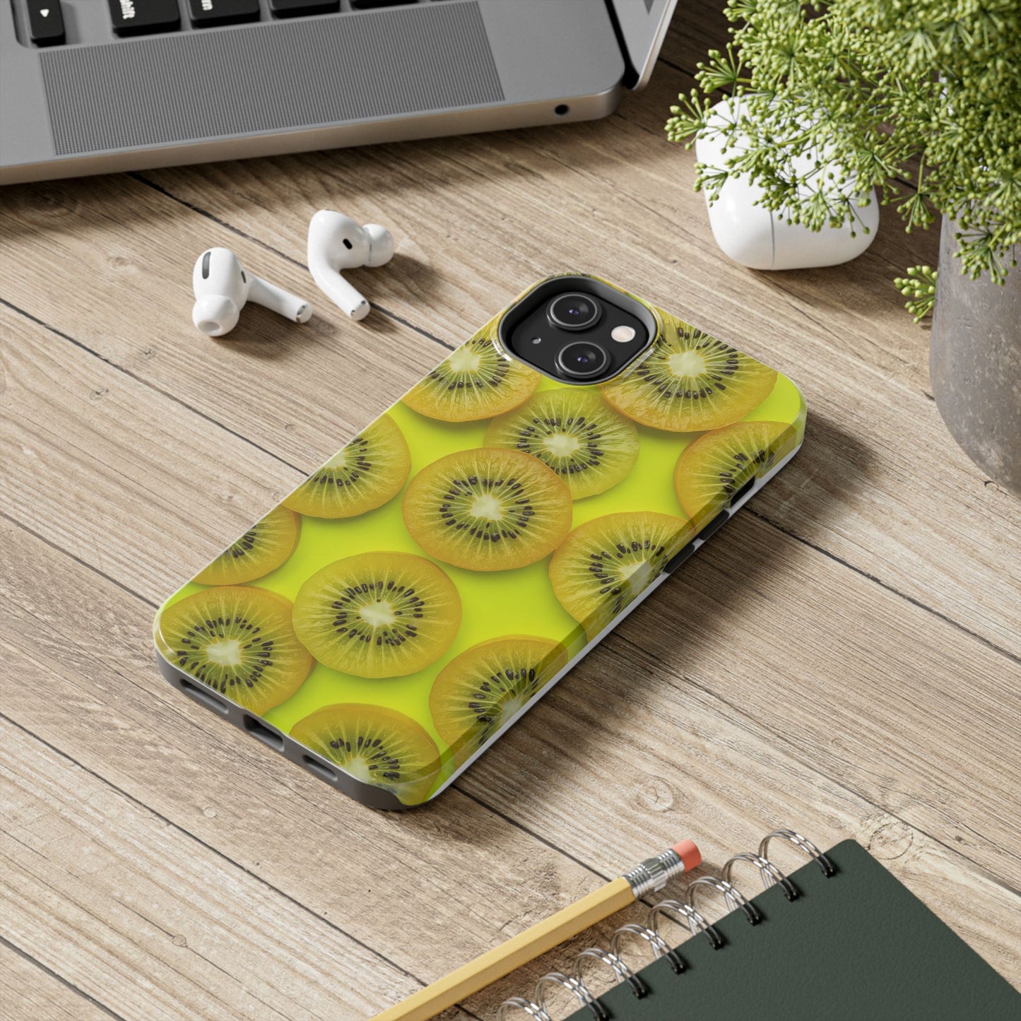 Vibrant Kiwi Tough Phone Case - Bright Yellow Design for Fruit Lovers