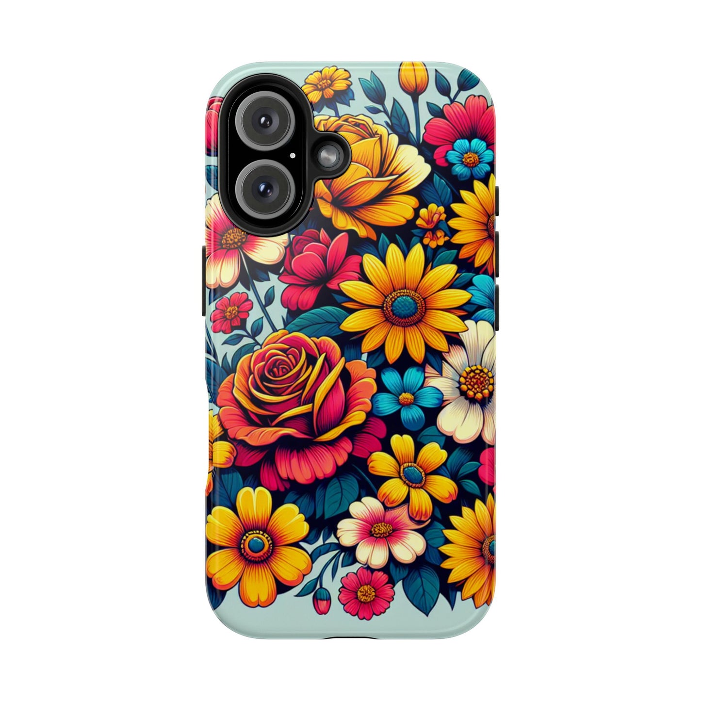 Vibrant Floral Tough Phone Case - Colorful Flower Design - for iPhone