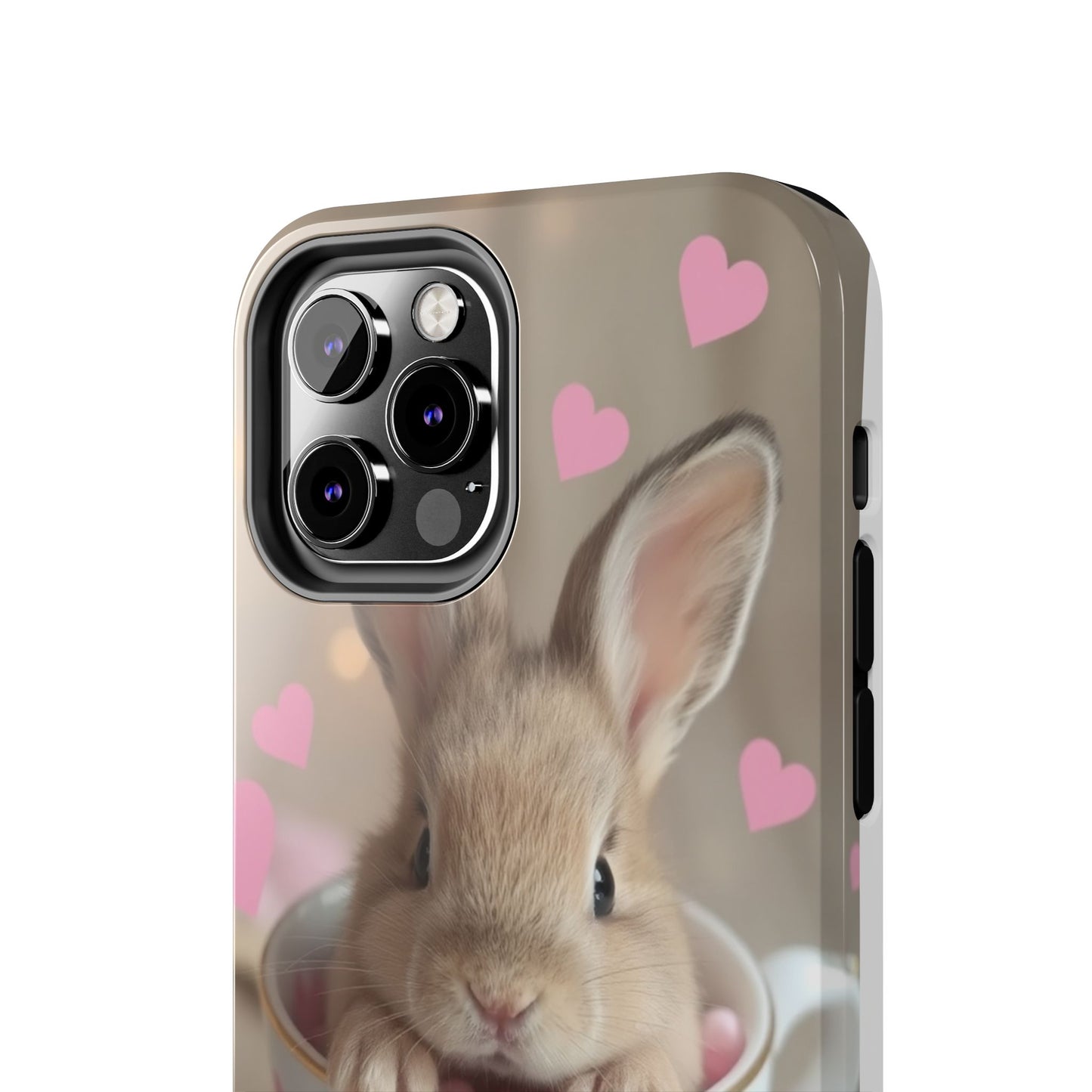 Adorable Bunny Phone Case with Heart Design - Cute Gift for Animal Lovers
