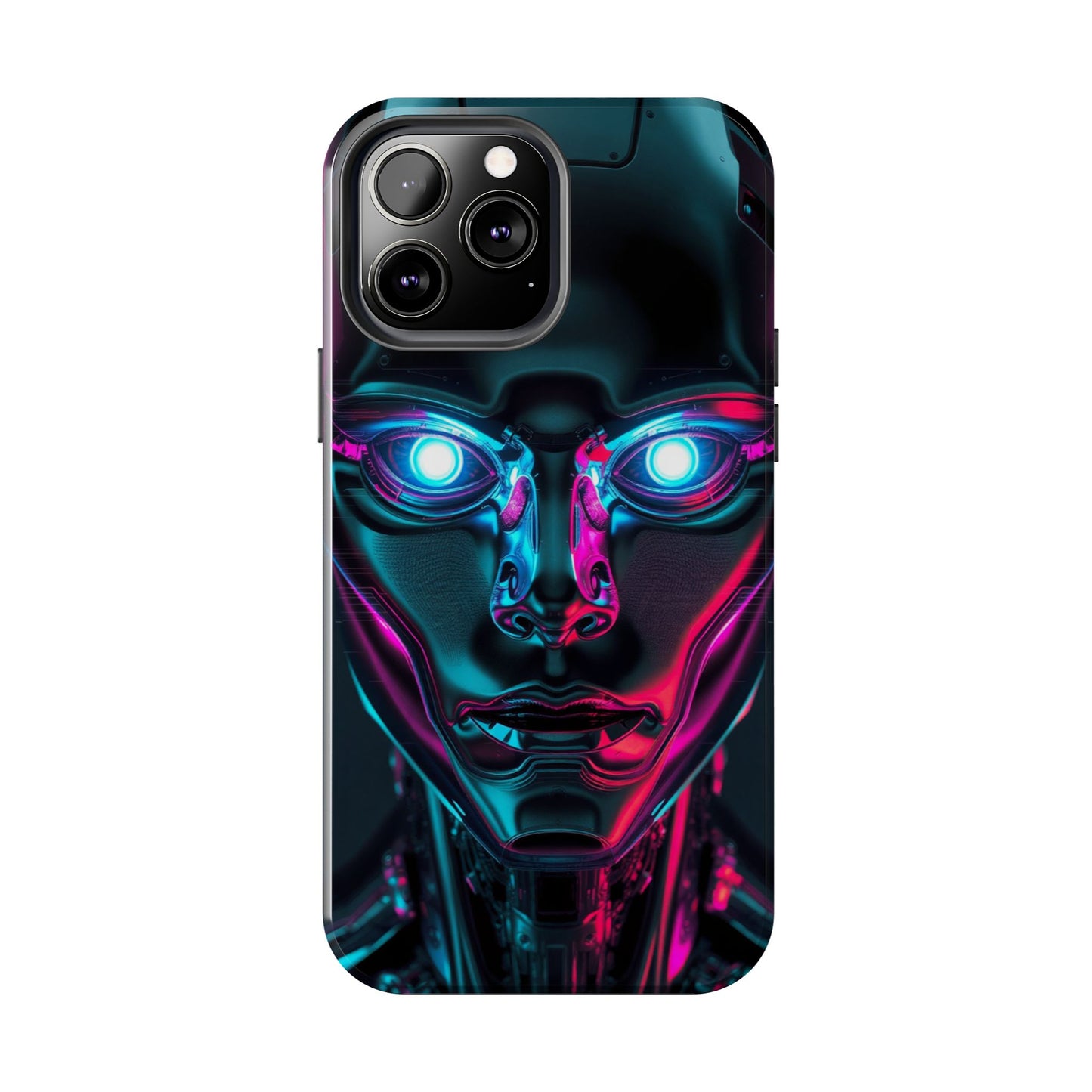 Futuristic Phone Case, Tough Phone Cover, Cyberpunk Style, Robot Design, Gift for Tech Lovers, Unique Phone Accessories