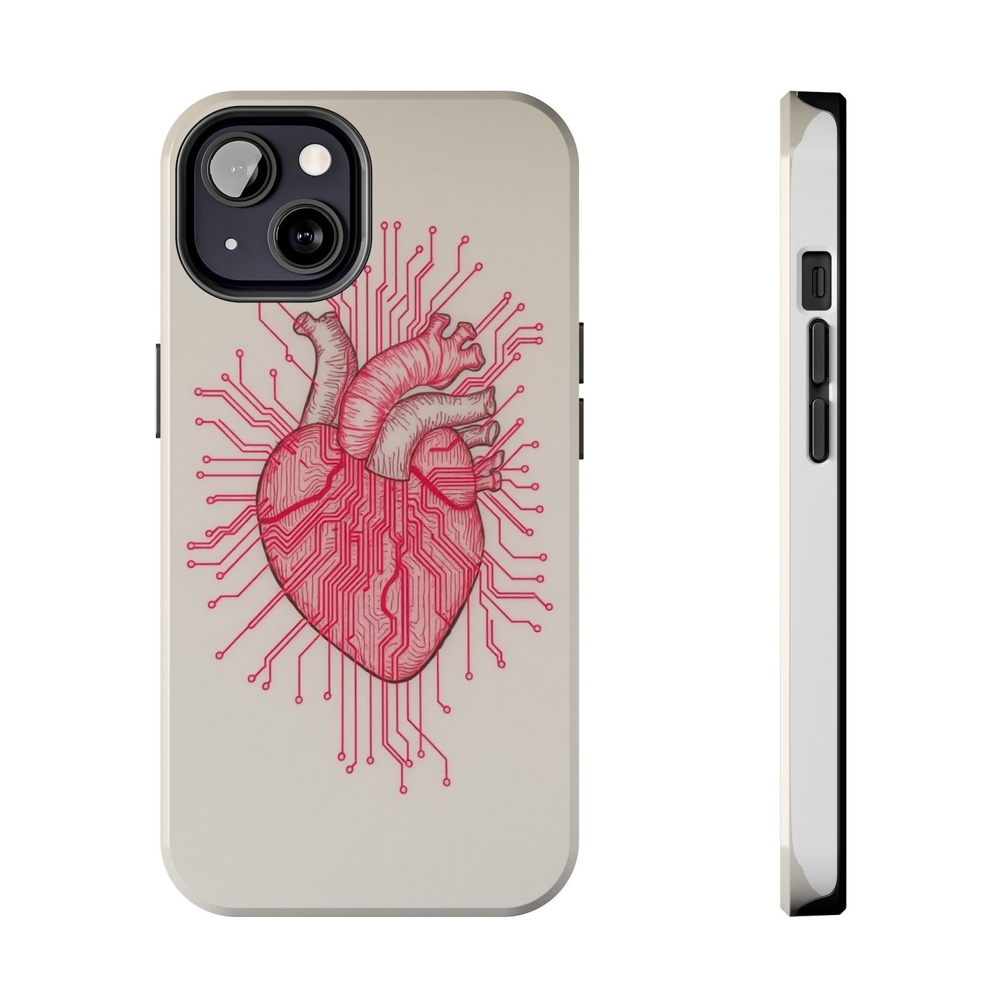 Heart Circuit Tough Phone Case – Unique Tech-Inspired Design for Tech Lovers