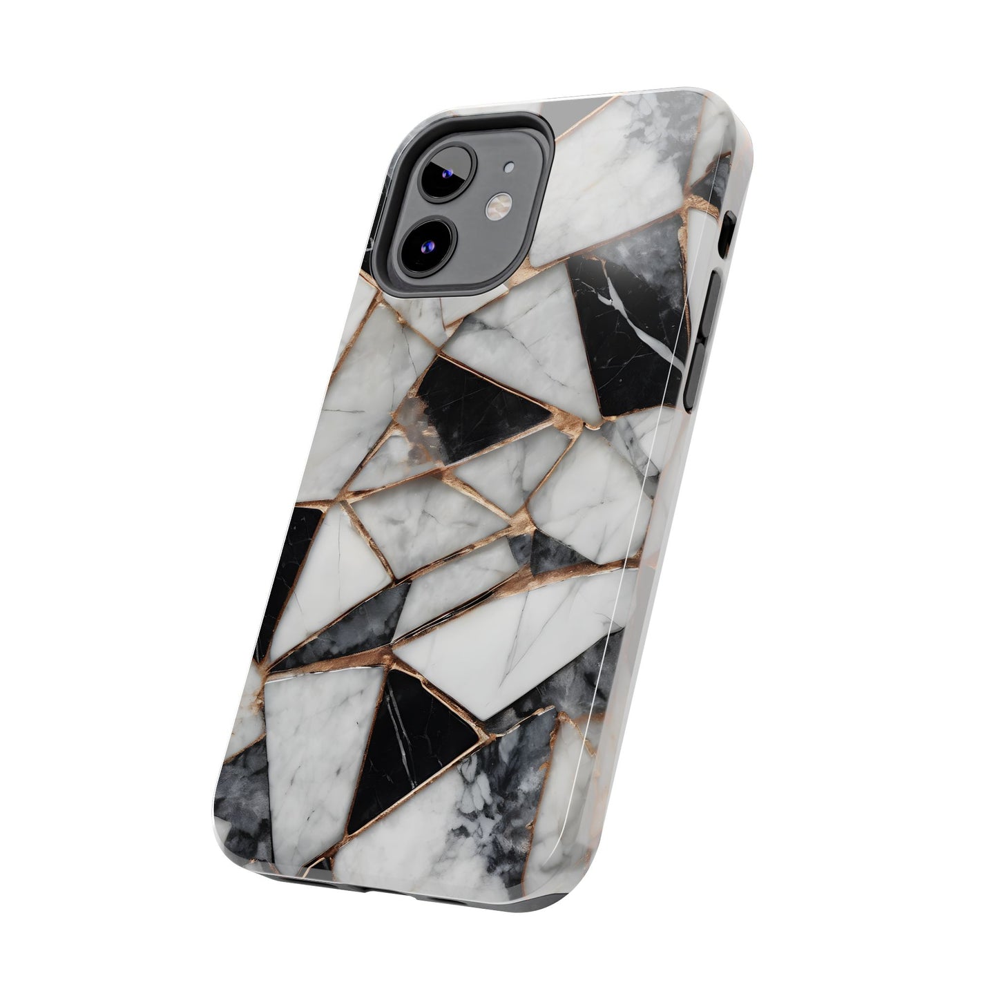 Elegant Marble Tough Phone Case - Stylish Protection for iPhone