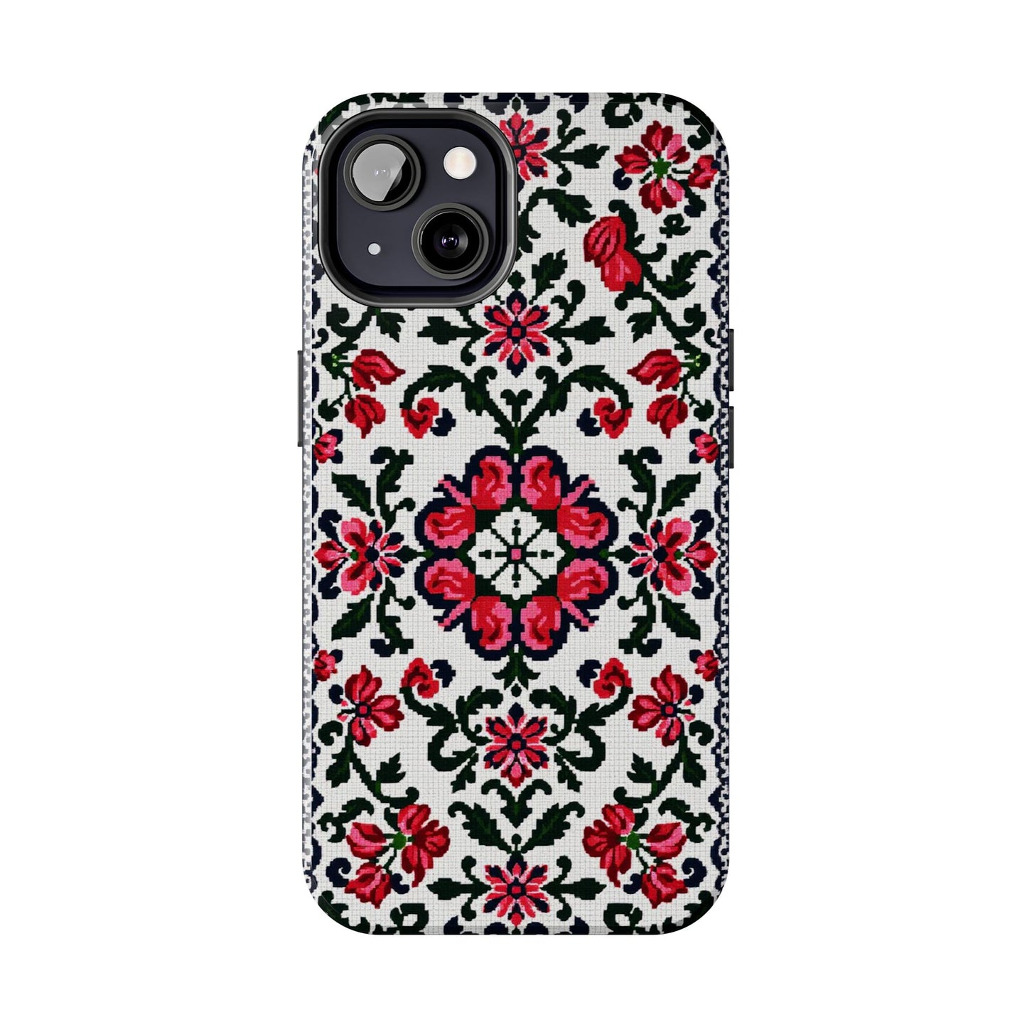 Traditional Knit Floral Design | Tough Phone Case - Durable Protection for iPhone